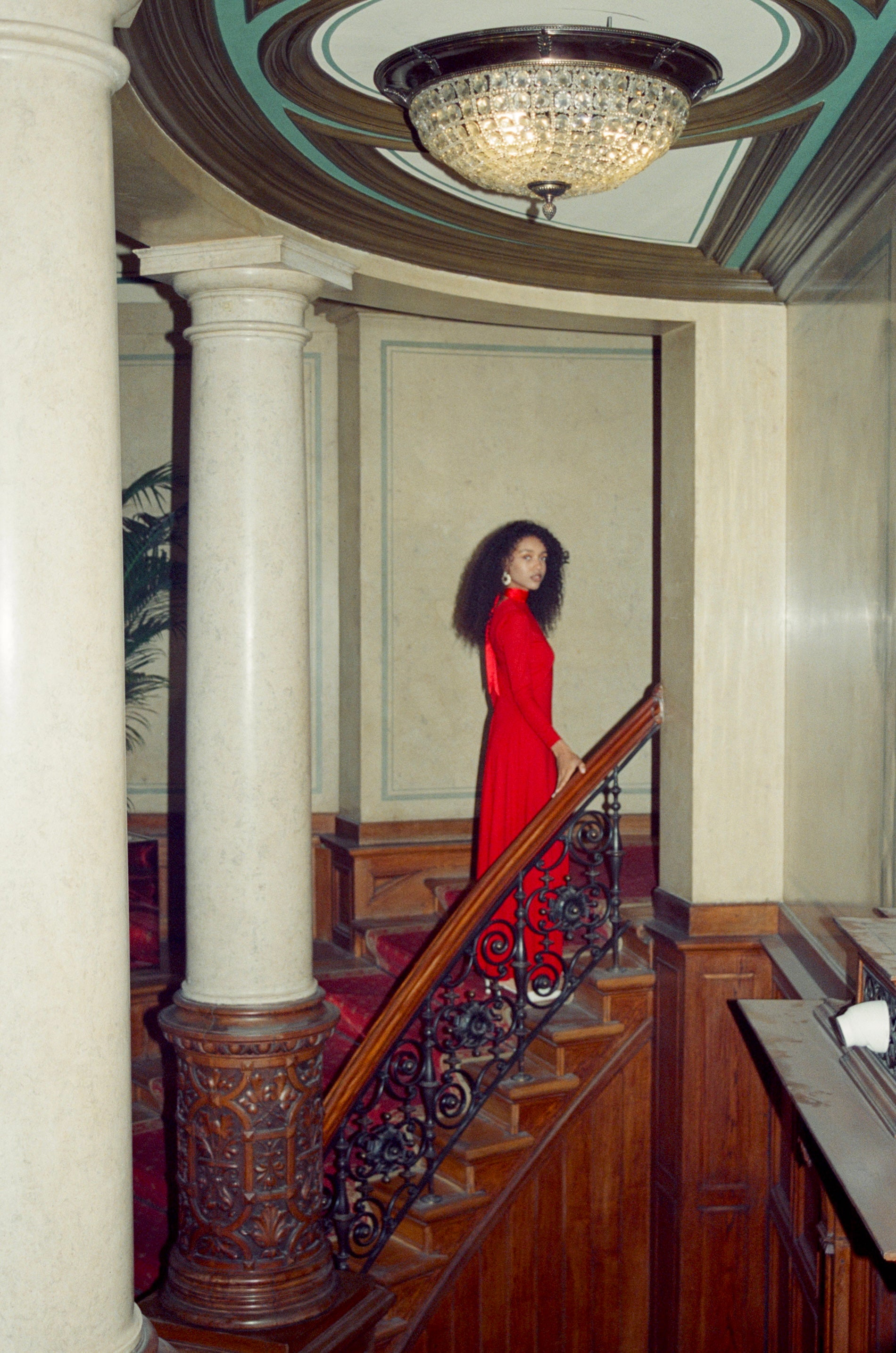 Tuva Turtleneck Maxi With Sleeves Red