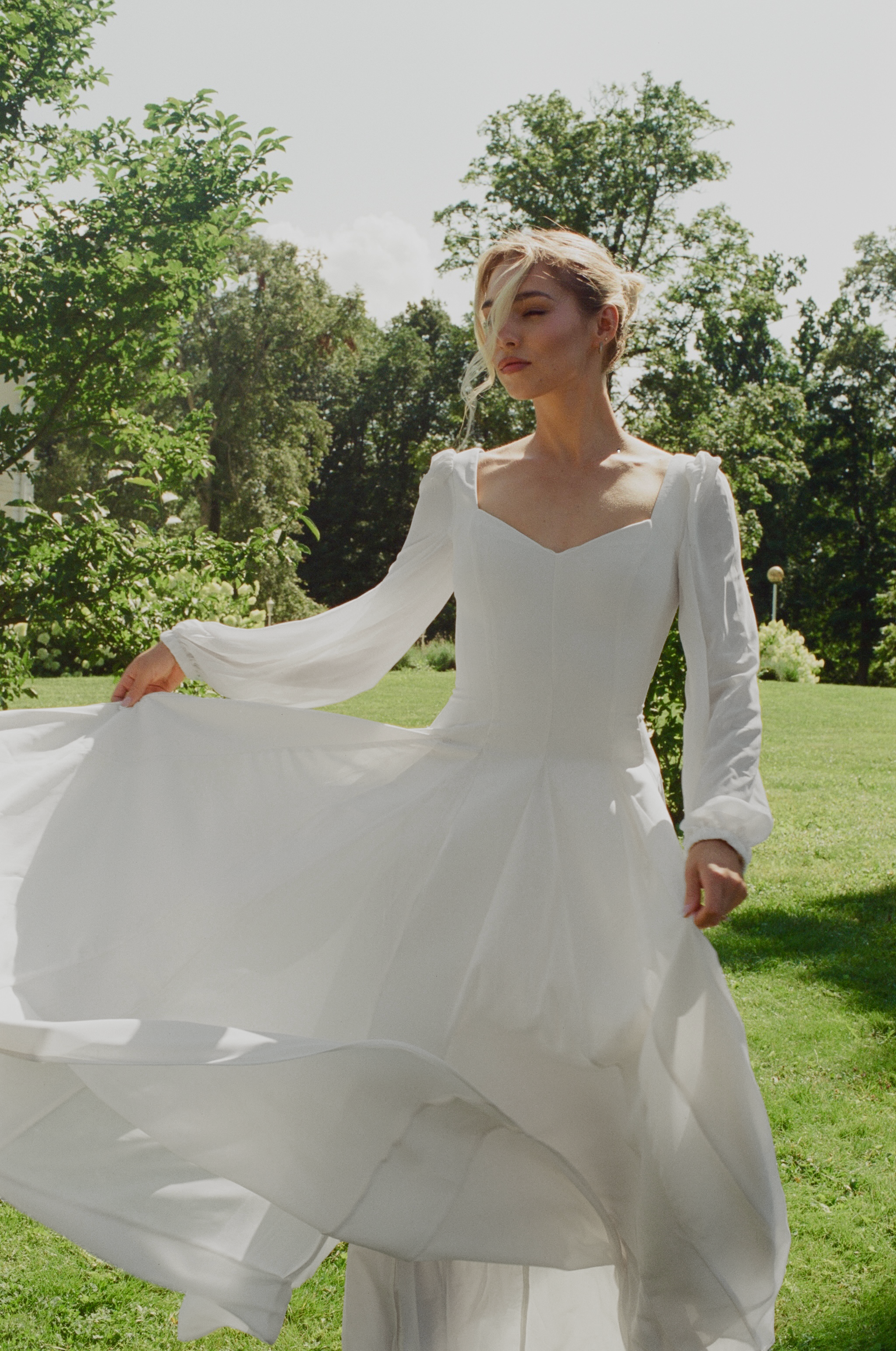 Alette Maxi Dress Long Sleeves White