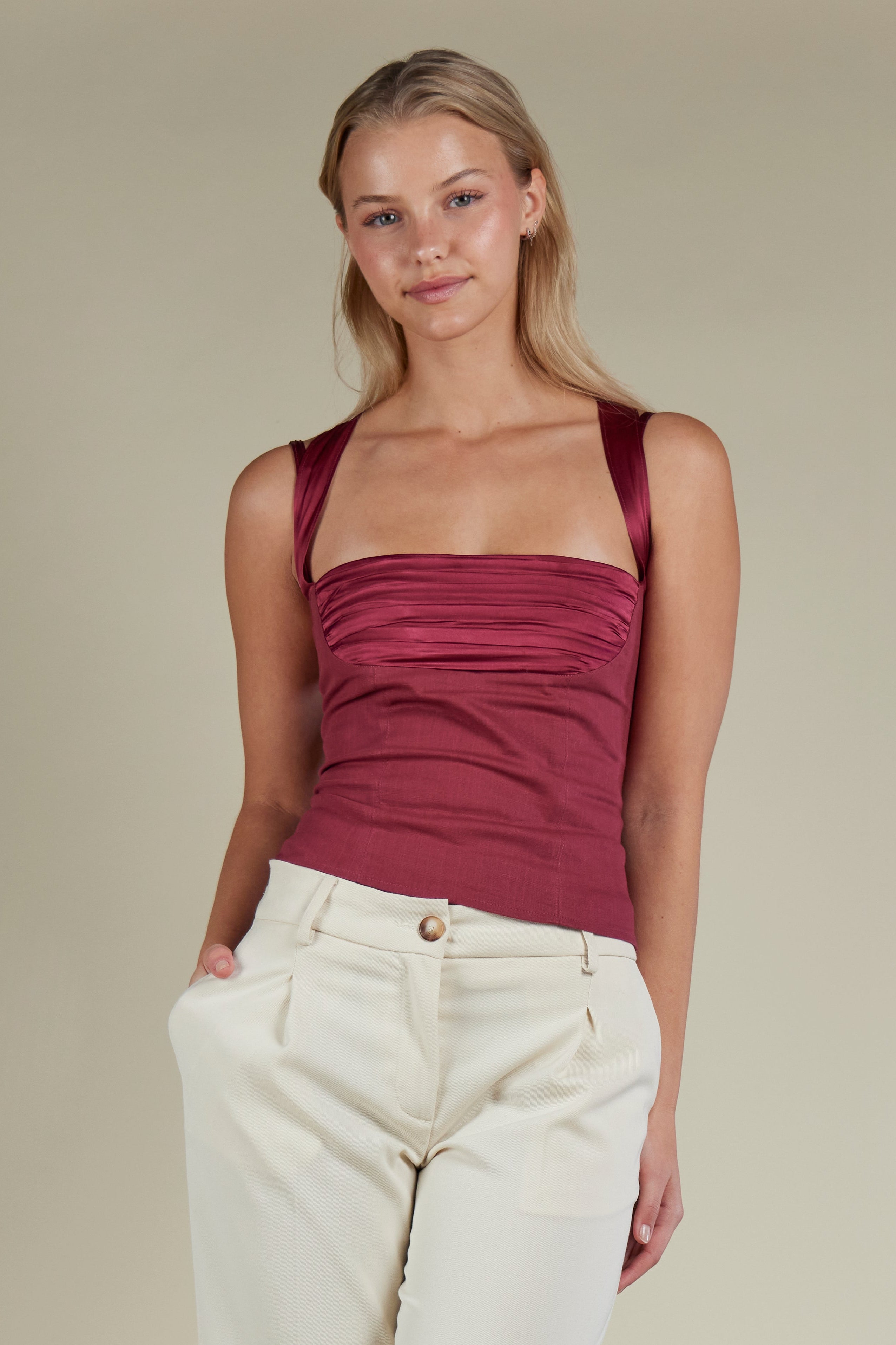 Elsa Bustier Burgundy