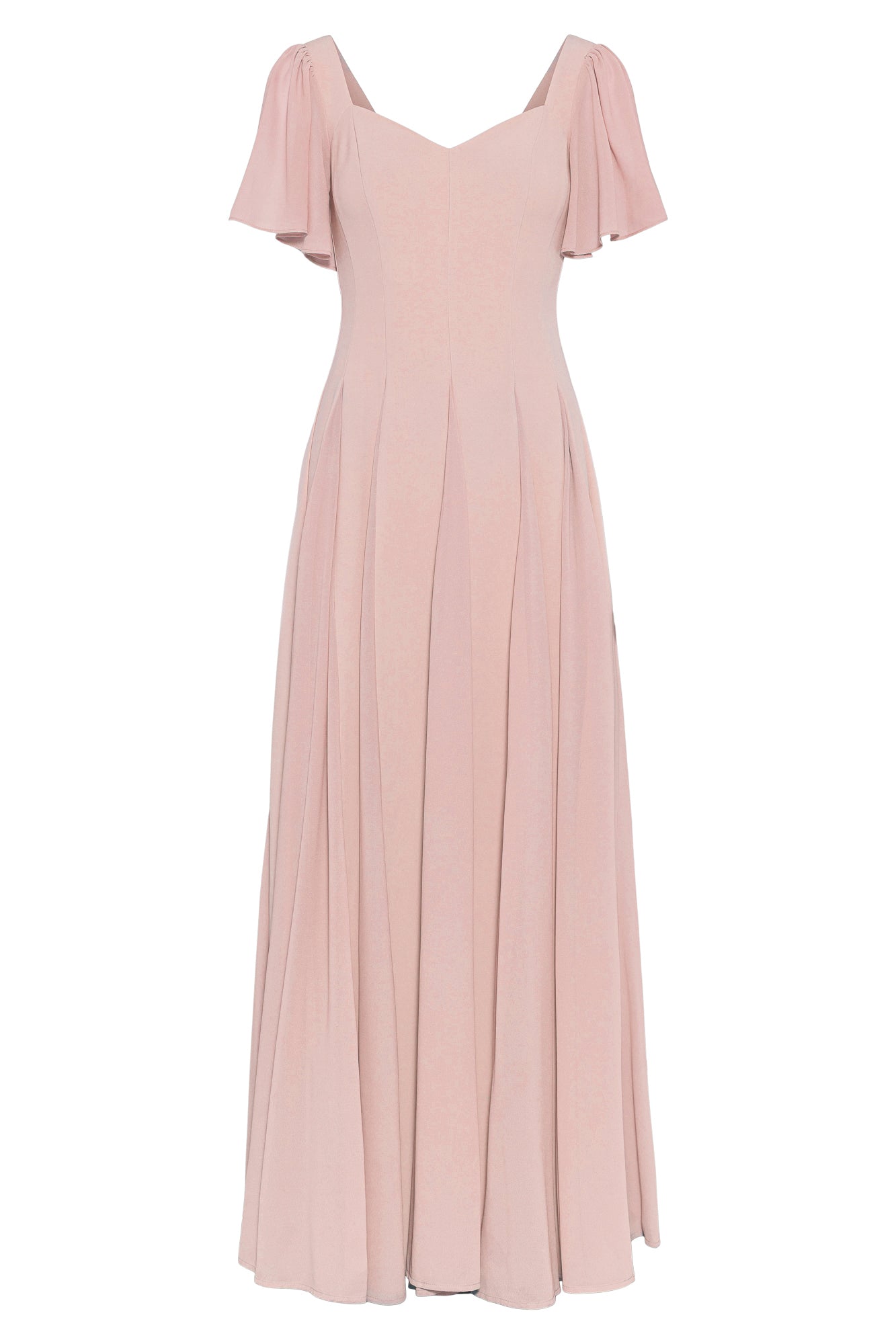 Alette Maxi Dress Flutter Sleeves Blush