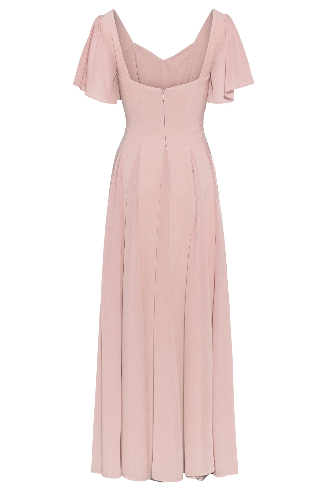 Alette Maxi Dress Flutter Sleeves Blush