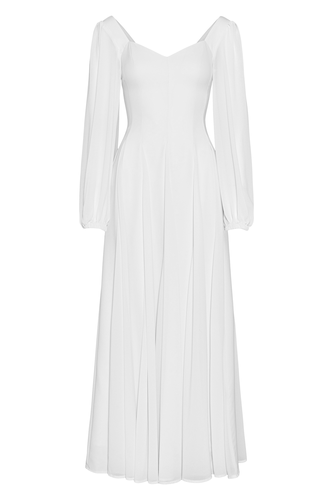 Alette Maxi Dress Long Sleeves White