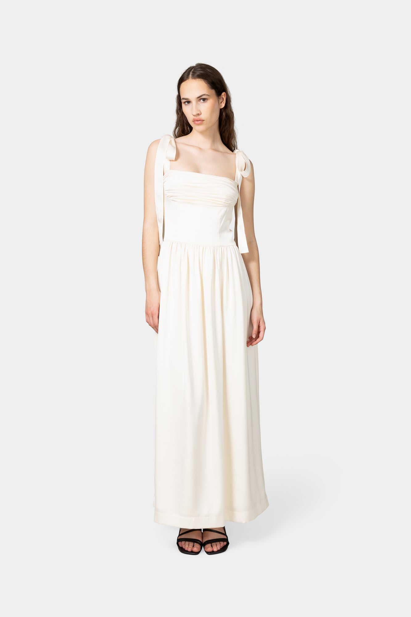Elsa Maxi Dress Ivory Satin Elsa Maxi Dress Ivory Satin