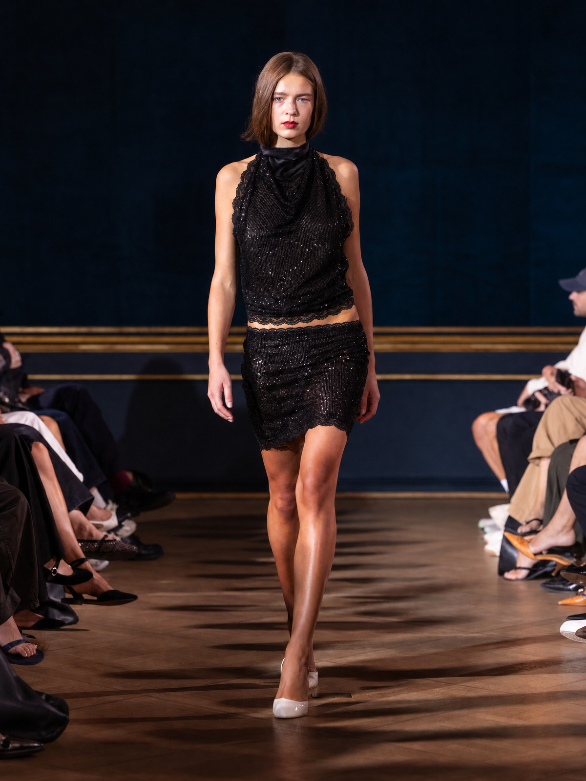 Helena Sequin Mini Skirt Black