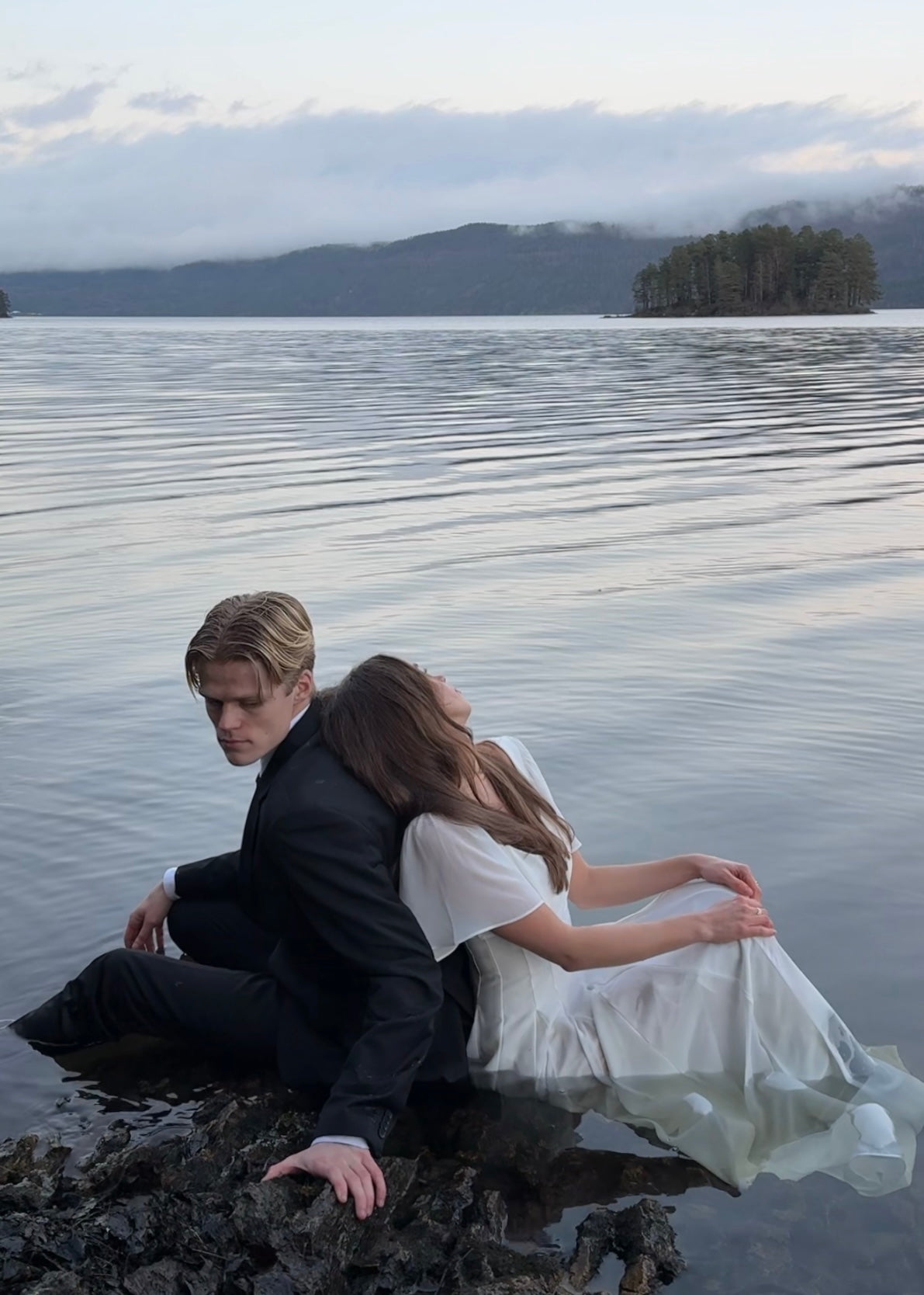 Alette Maxi Dress Flutter Sleeves White