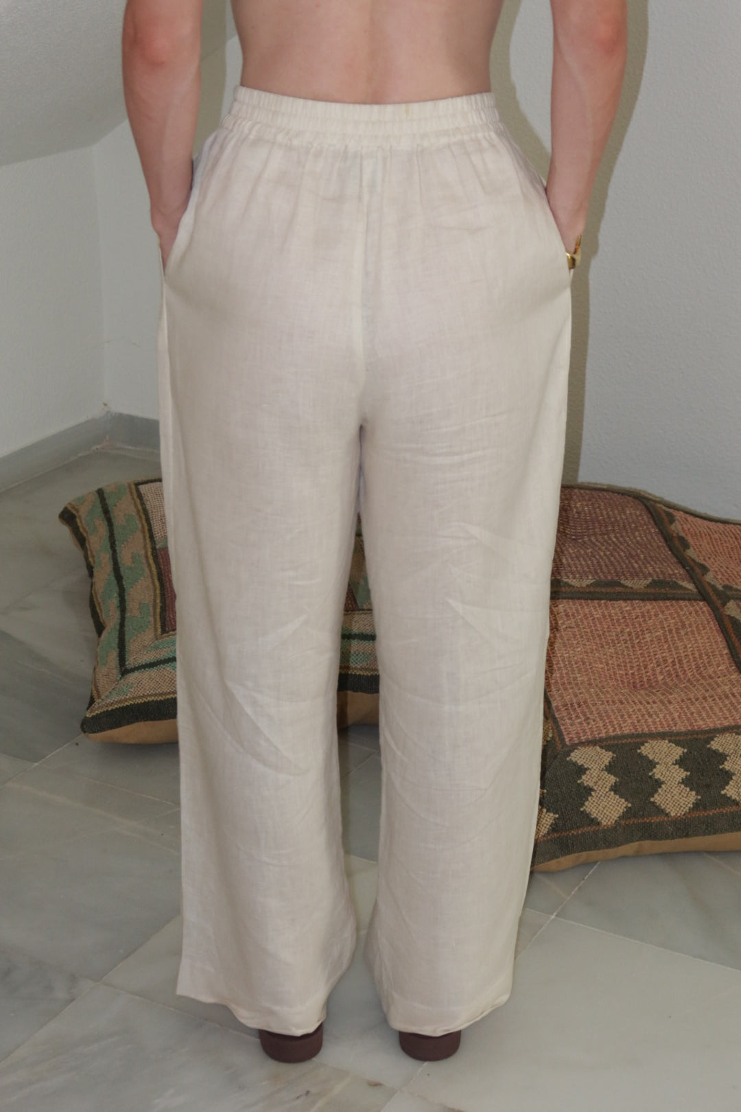 Line Linen Pant Ivory