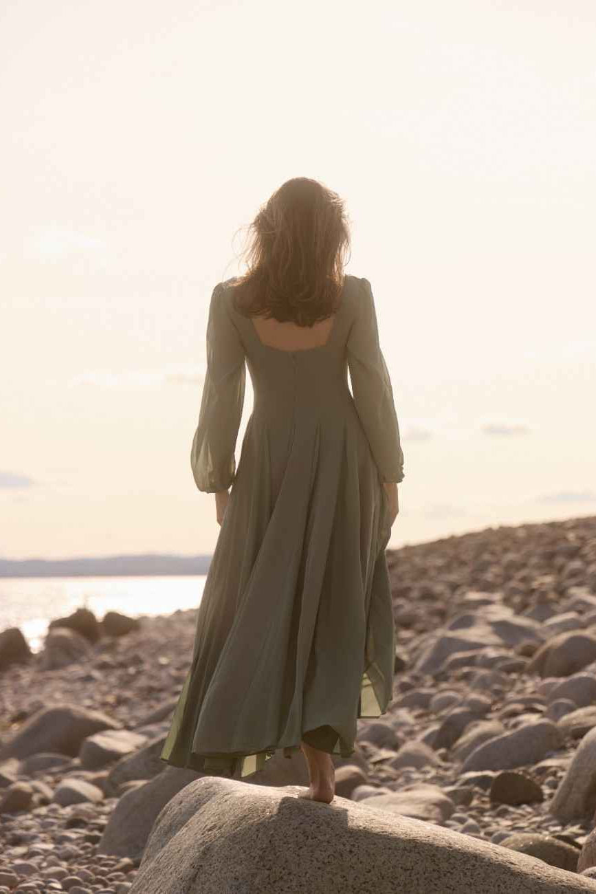Alette Maxi Dress Long Sleeves Sage