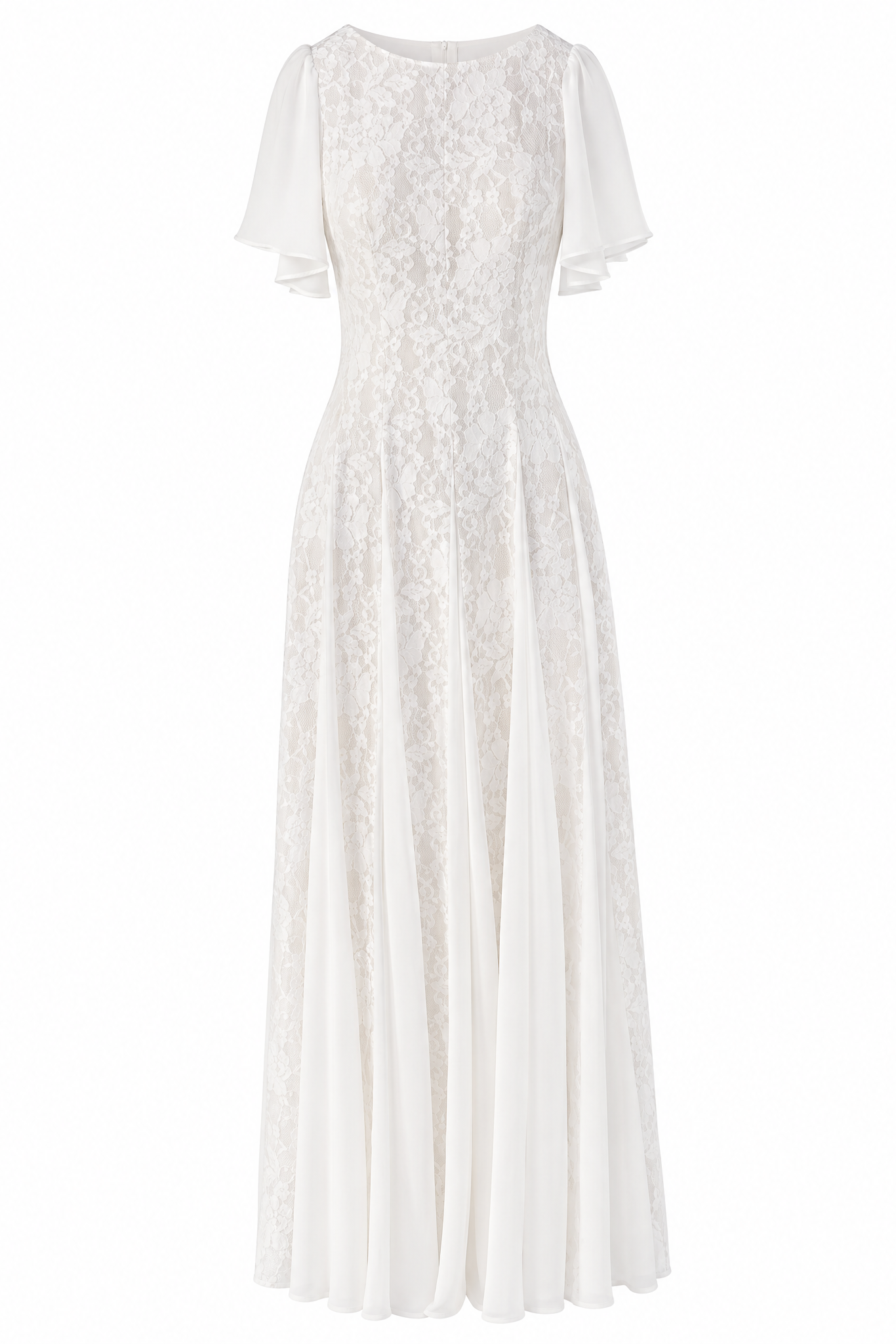 Ylva Maxi Dress Flutter Sleeve White