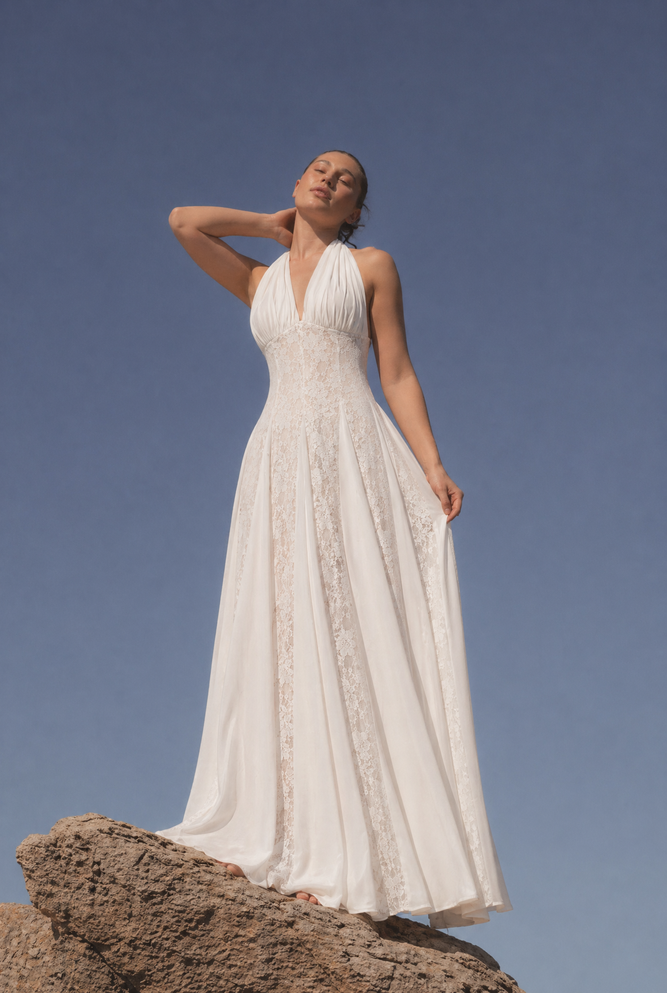 Ylva Maxi Dress Halter Neck White