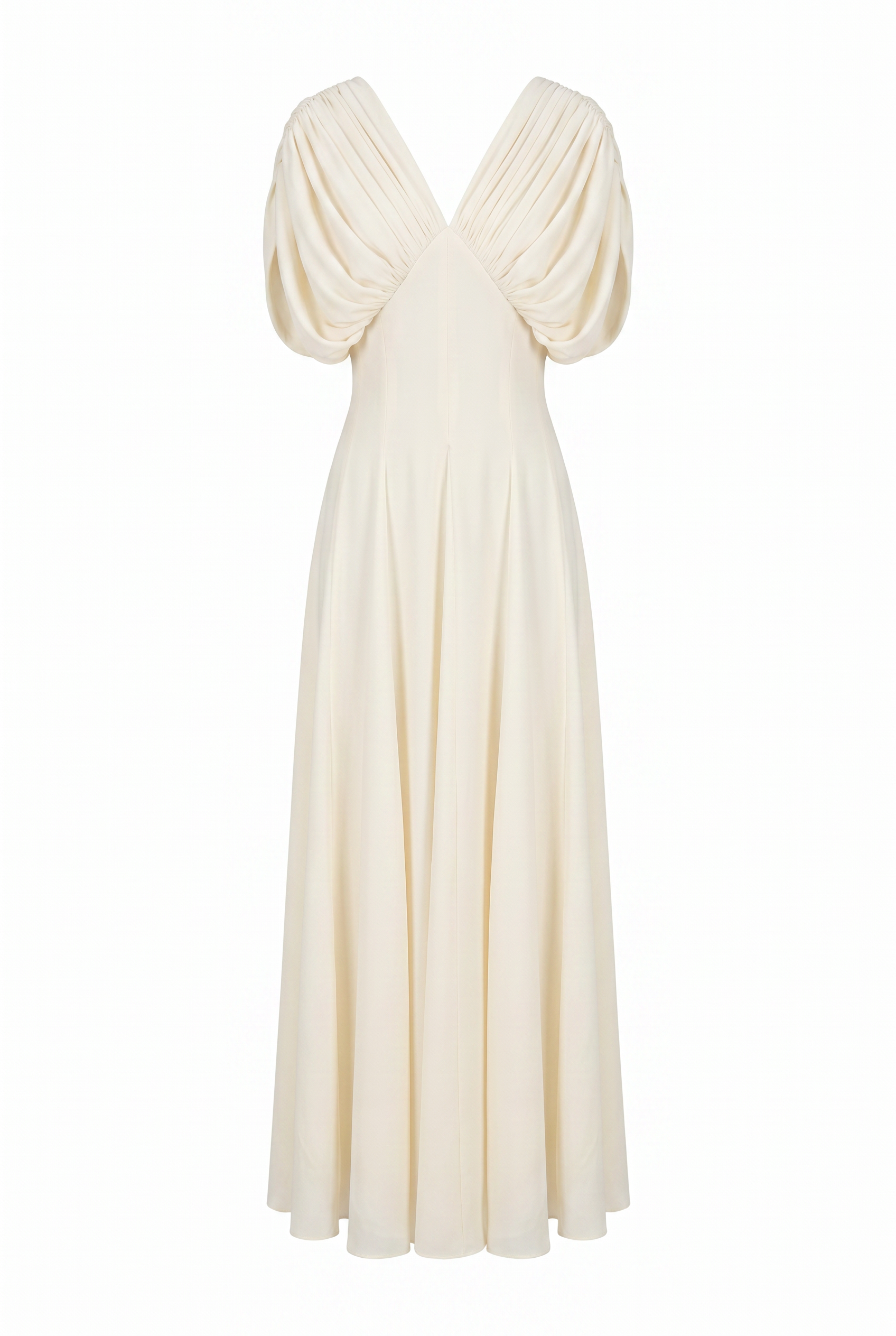 Alette Maxi Dress Draped Neckline Ivory