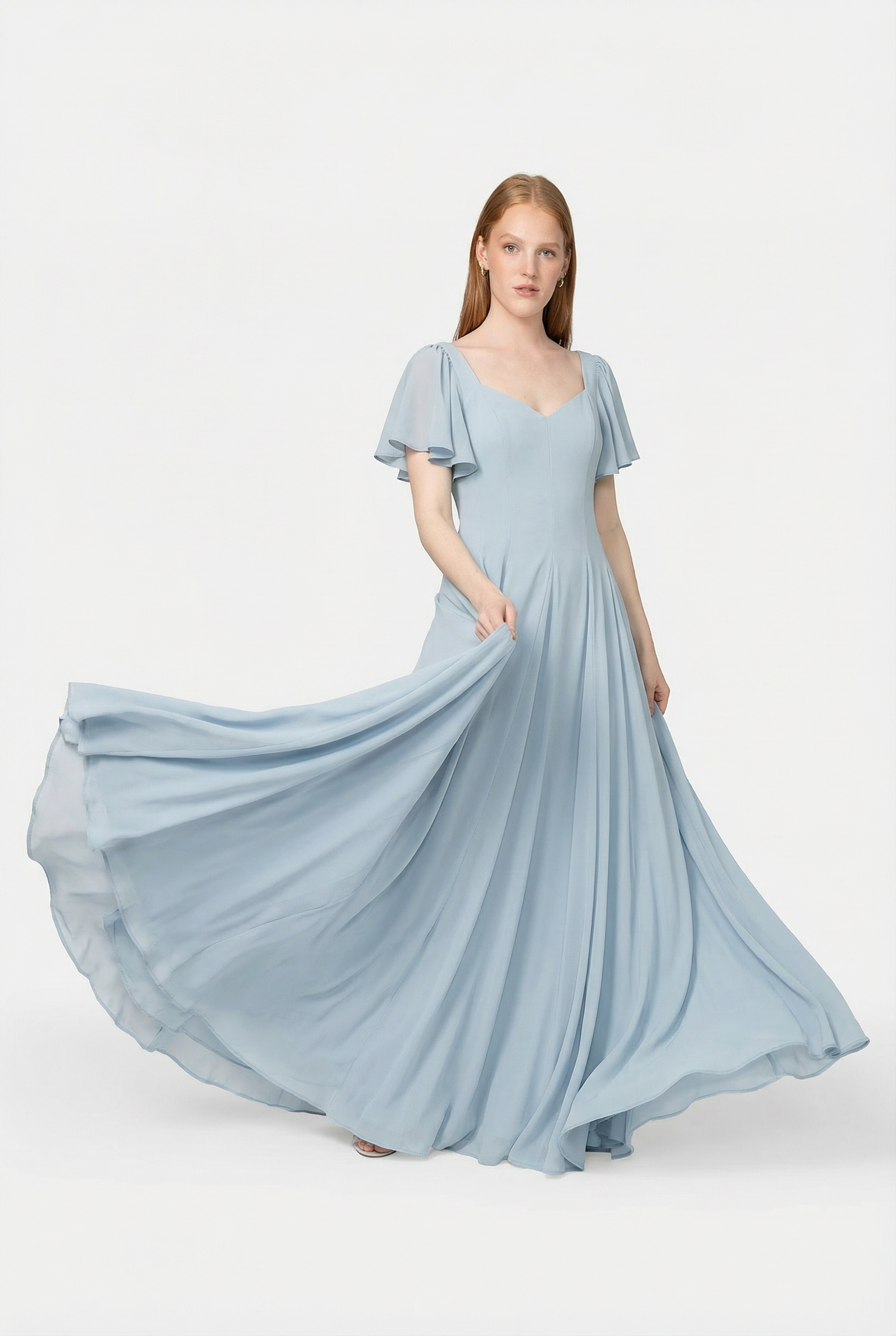 chinese dress ladies Adrianna Papell Flutter Sleeve Beaded Wrap Dress