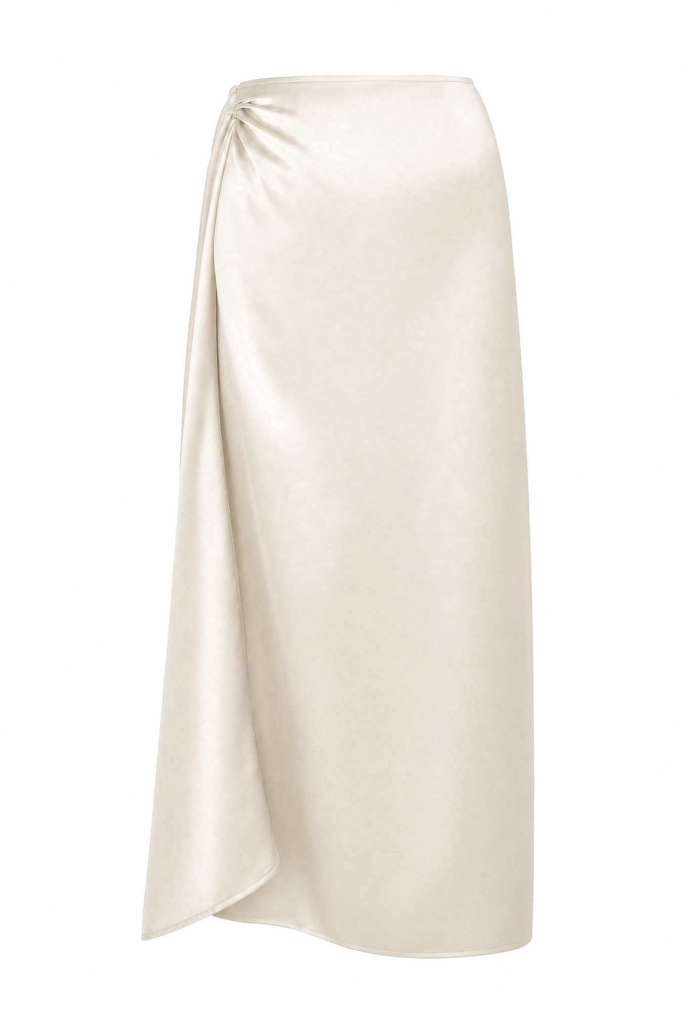 Helena Wrap Tie Silk Skirt Ivory