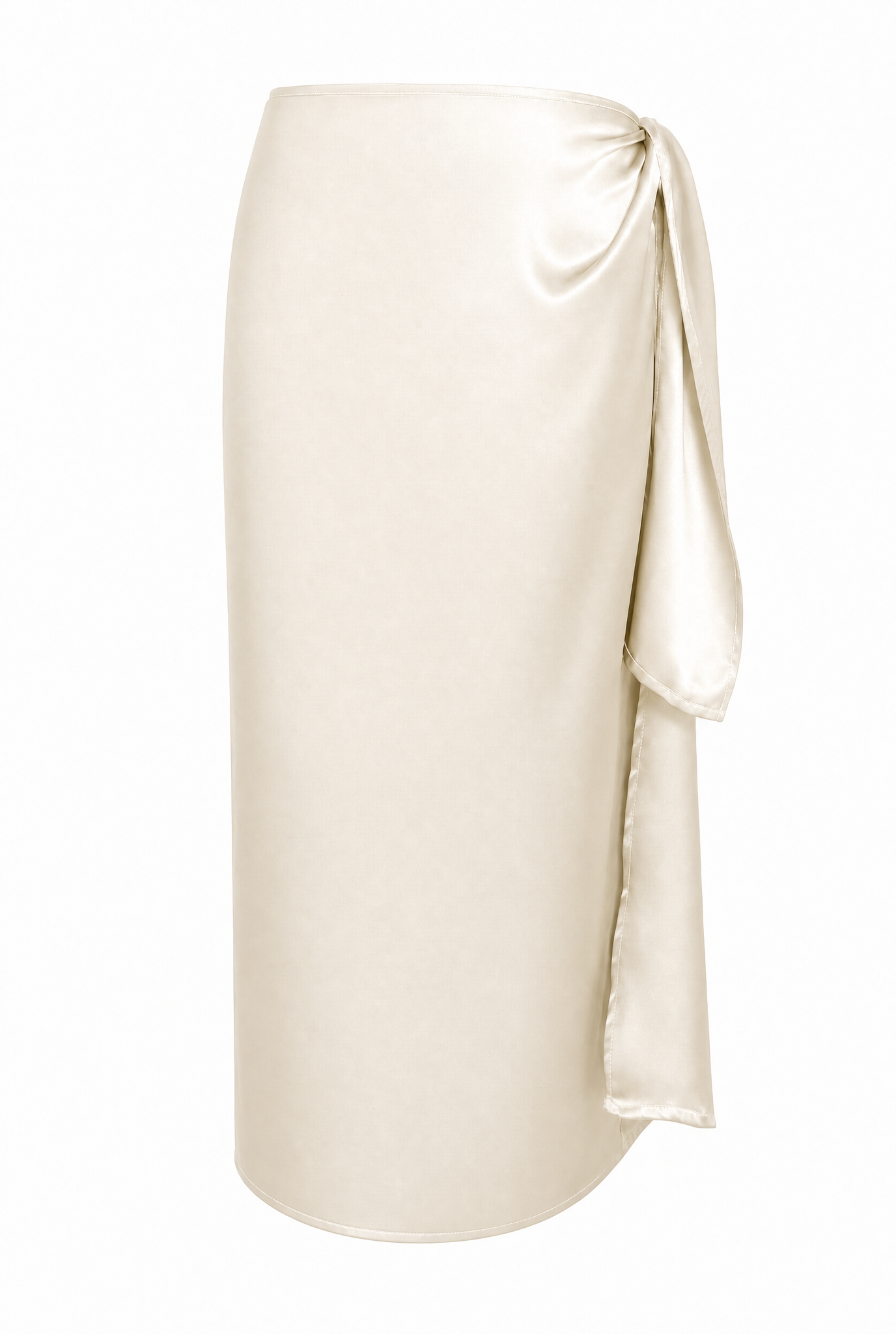 Helena Wrap Tie Silk Skirt Ivory