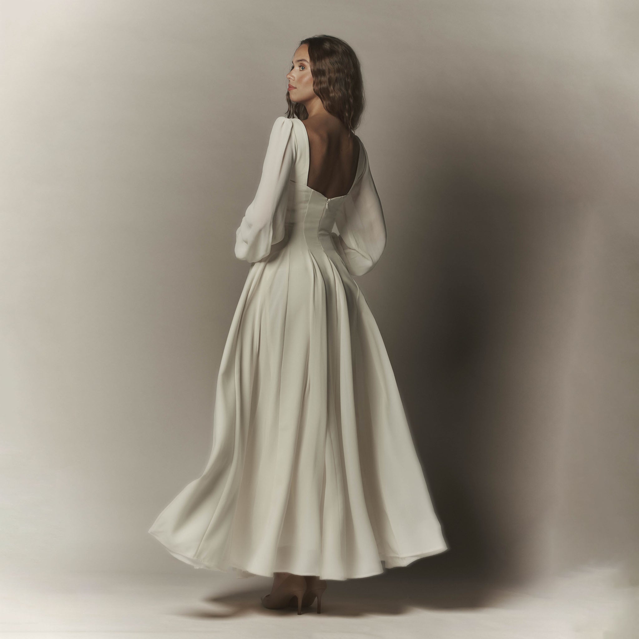 Alette Maxi Dress Long Sleeves Ivory