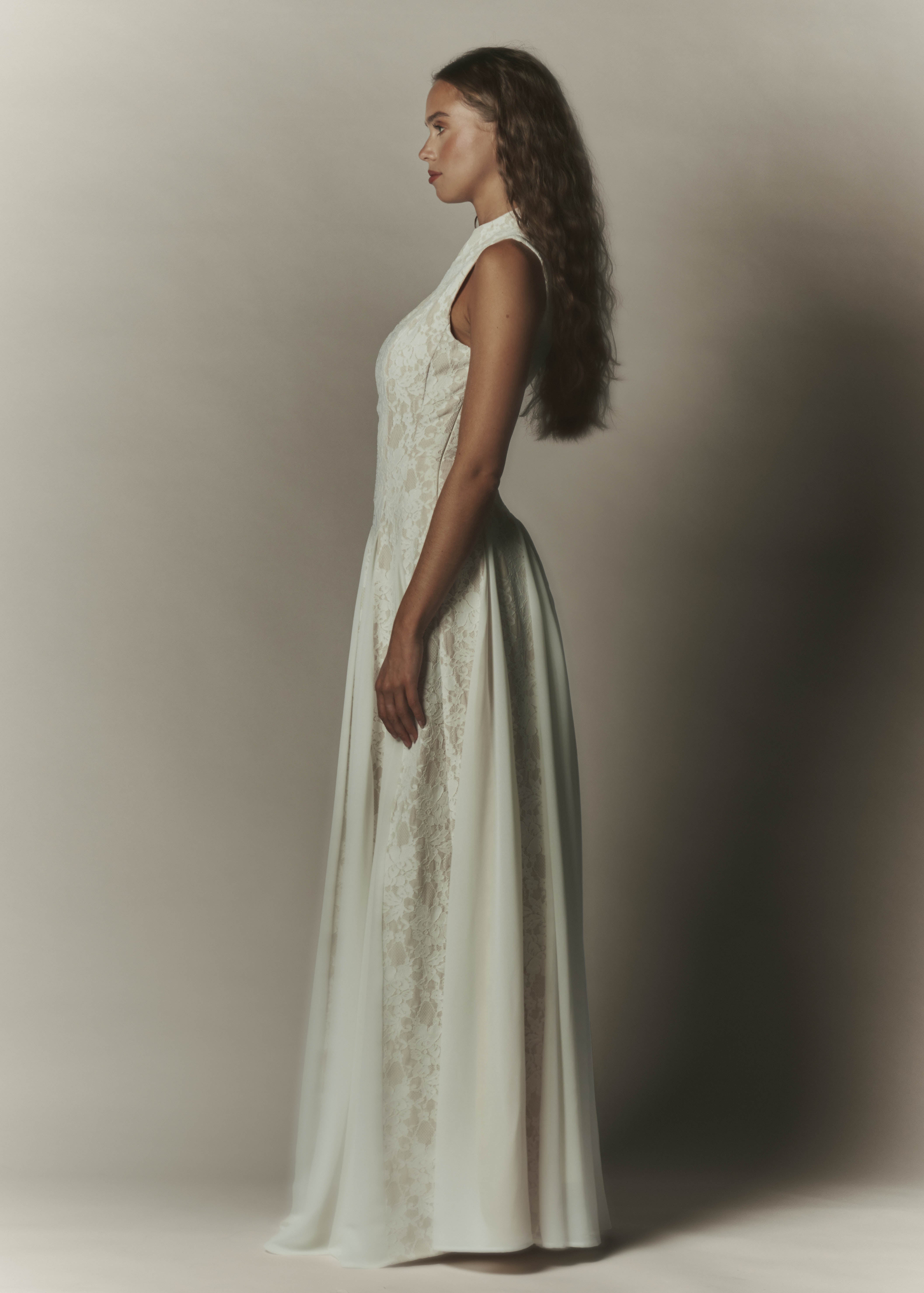 Ylva Maxi Dress Flutter Sleeves White