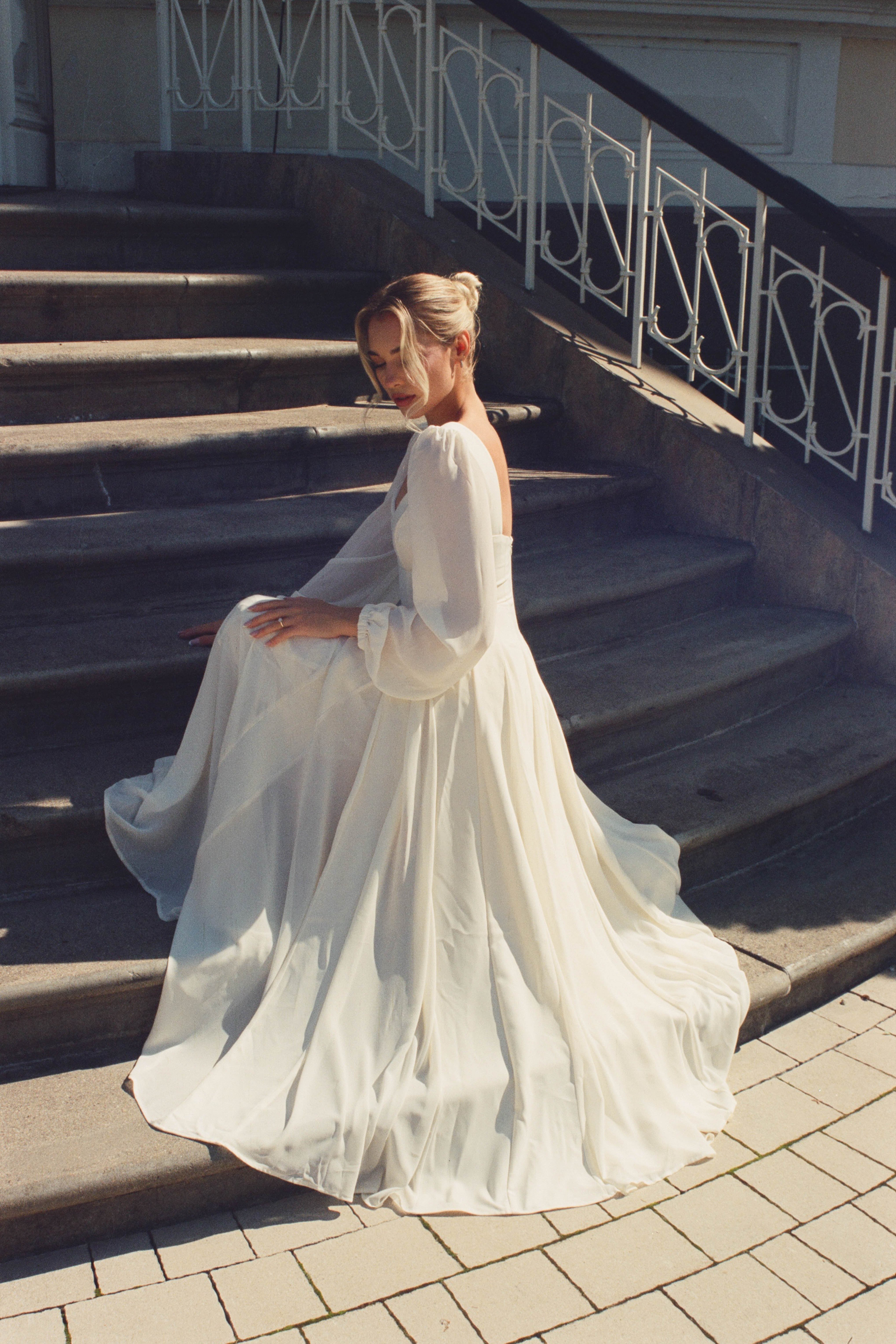 Alette Maxi Dress Long Sleeves Ivory