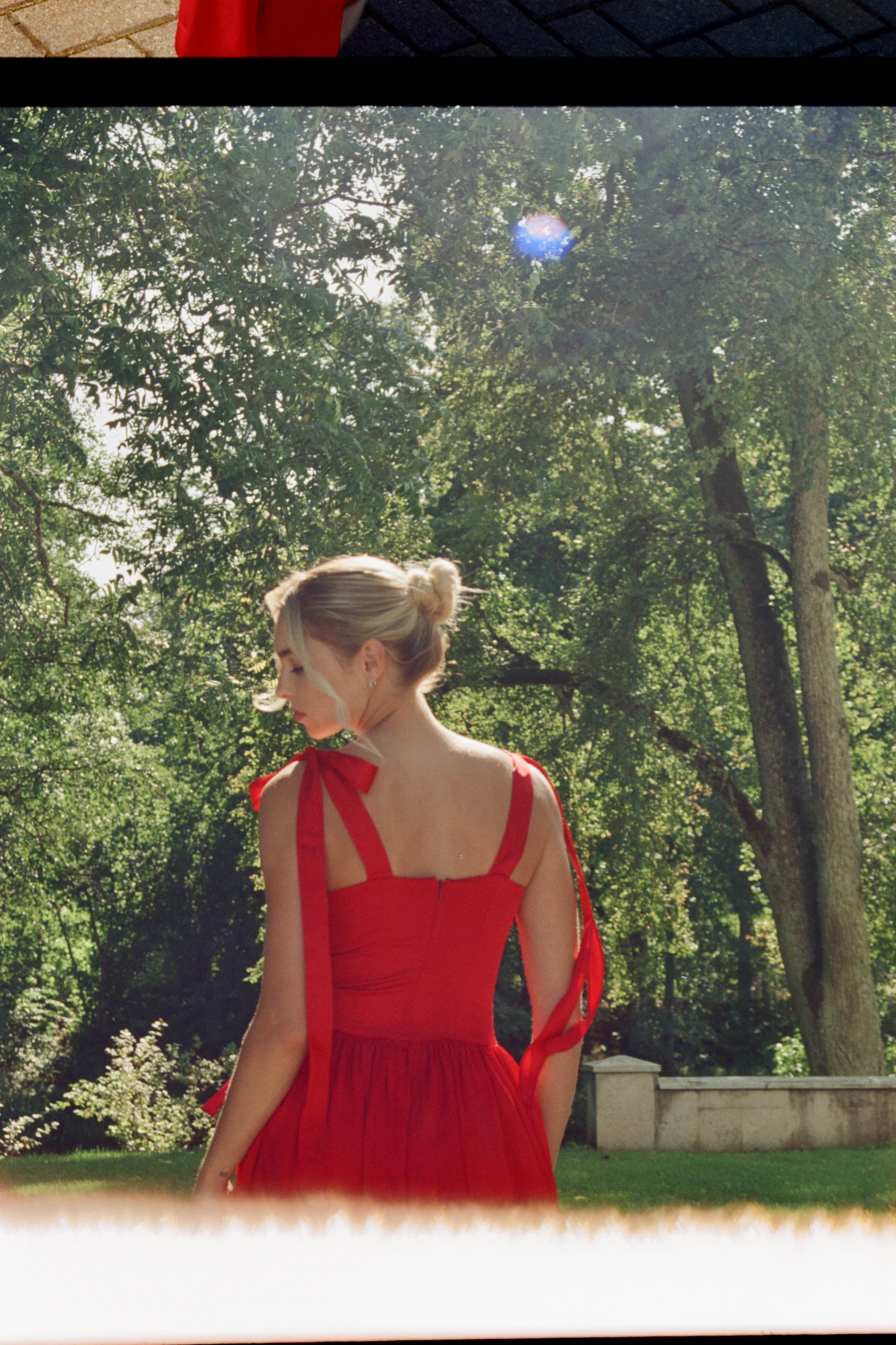 Elsa Maxi Dress Red Satin