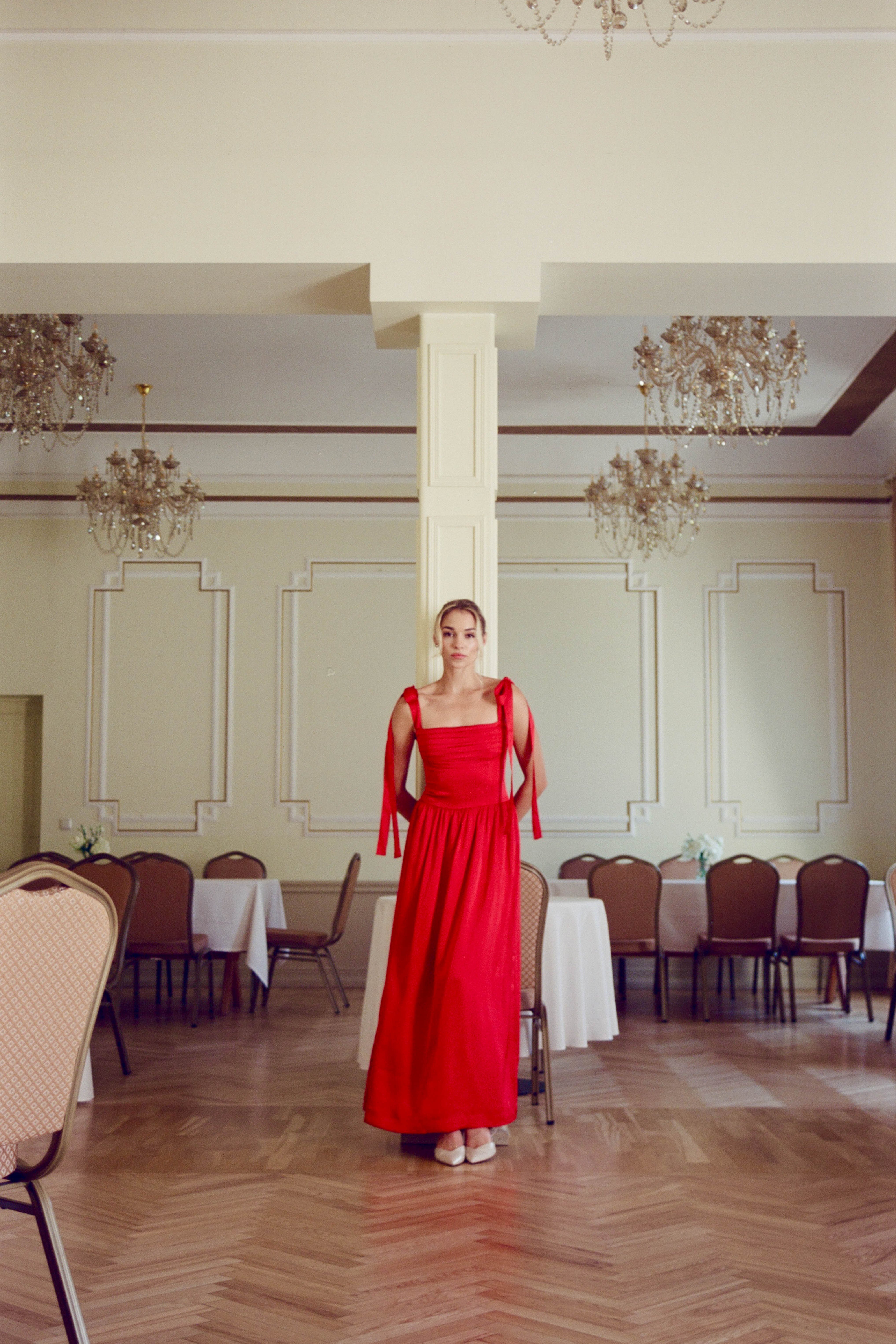 Elsa Maxi Dress Red Satin
