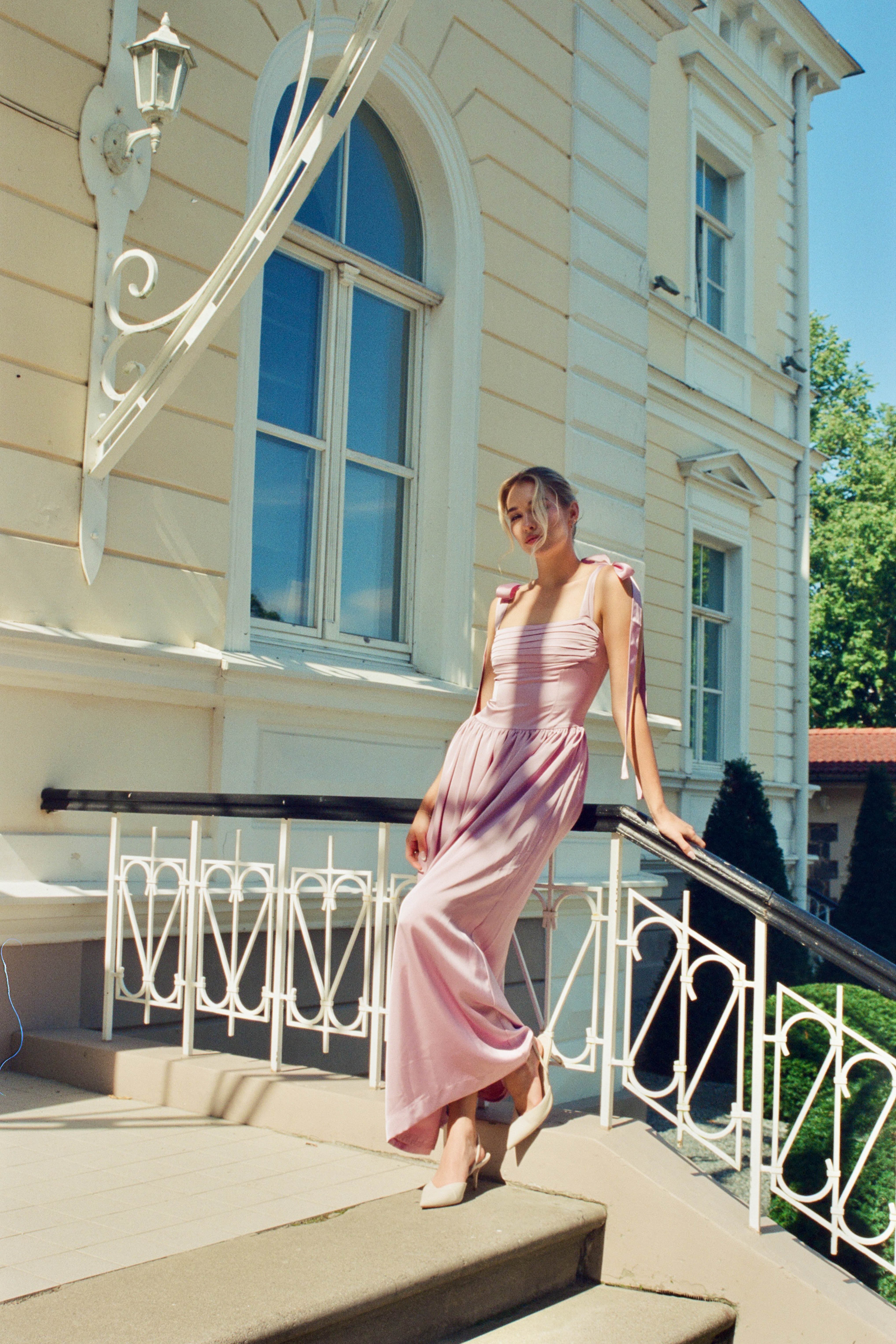 Elsa Maxi Dress Dusty Rose Satin