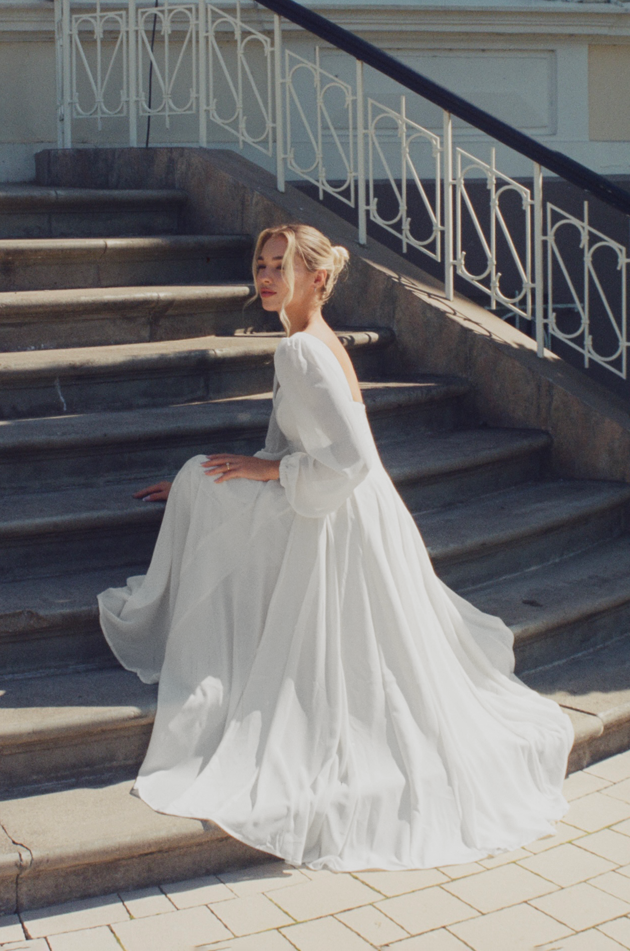 Alette Maxi Dress Long Sleeves White