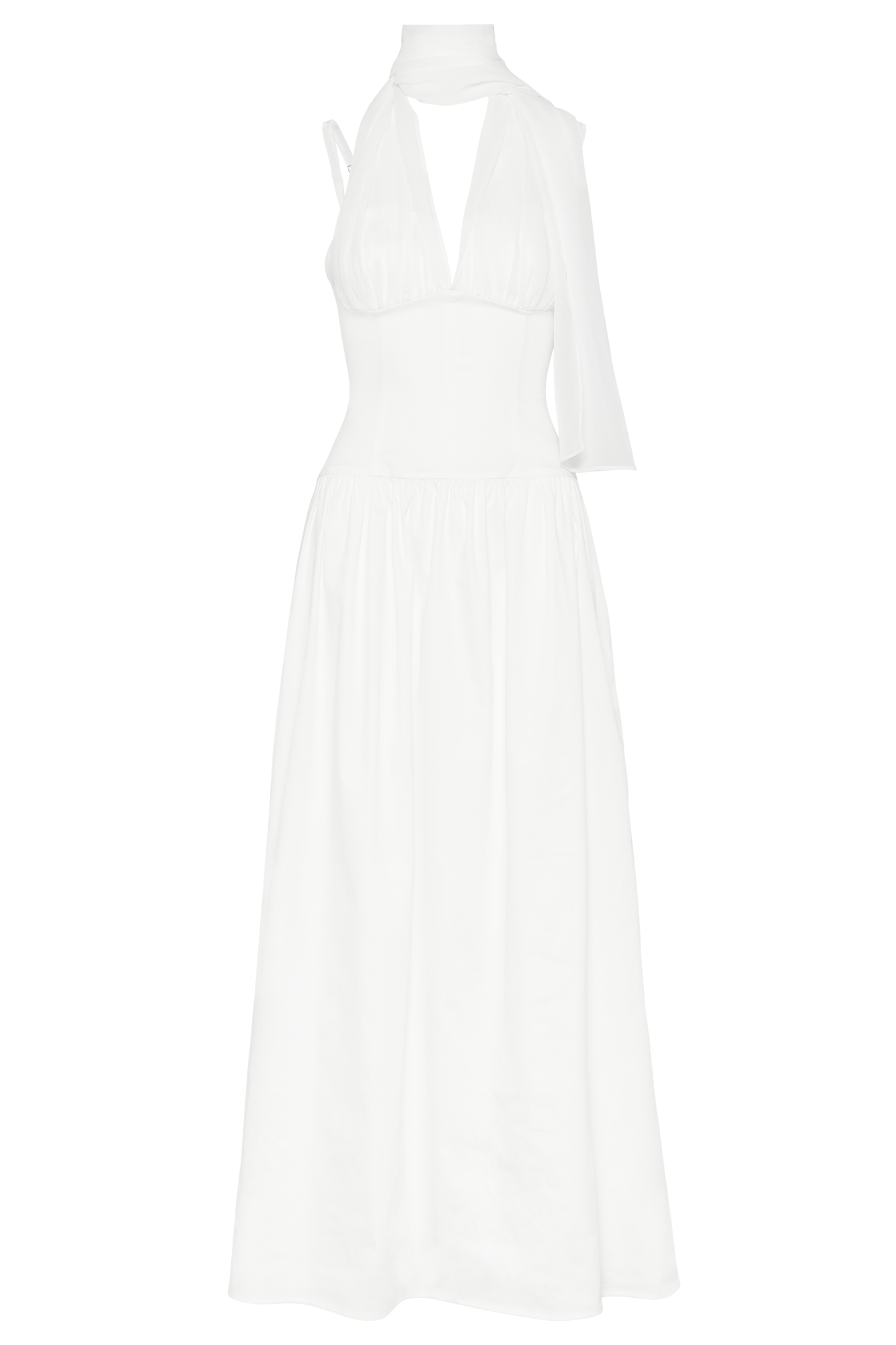 Vilja lett halter neck maxi dress white