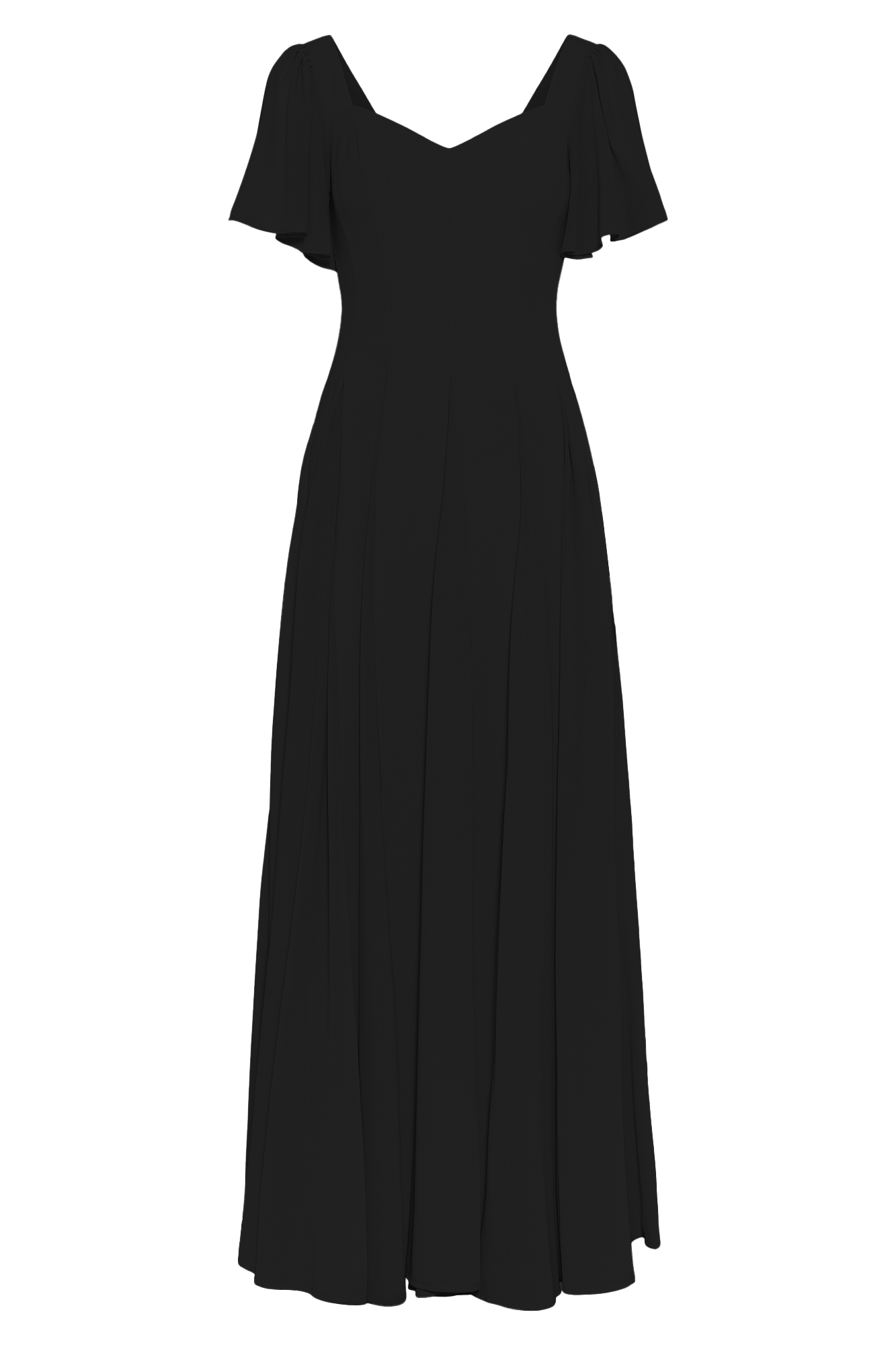 Alette Maxi Dress Flutter Sleeves Black