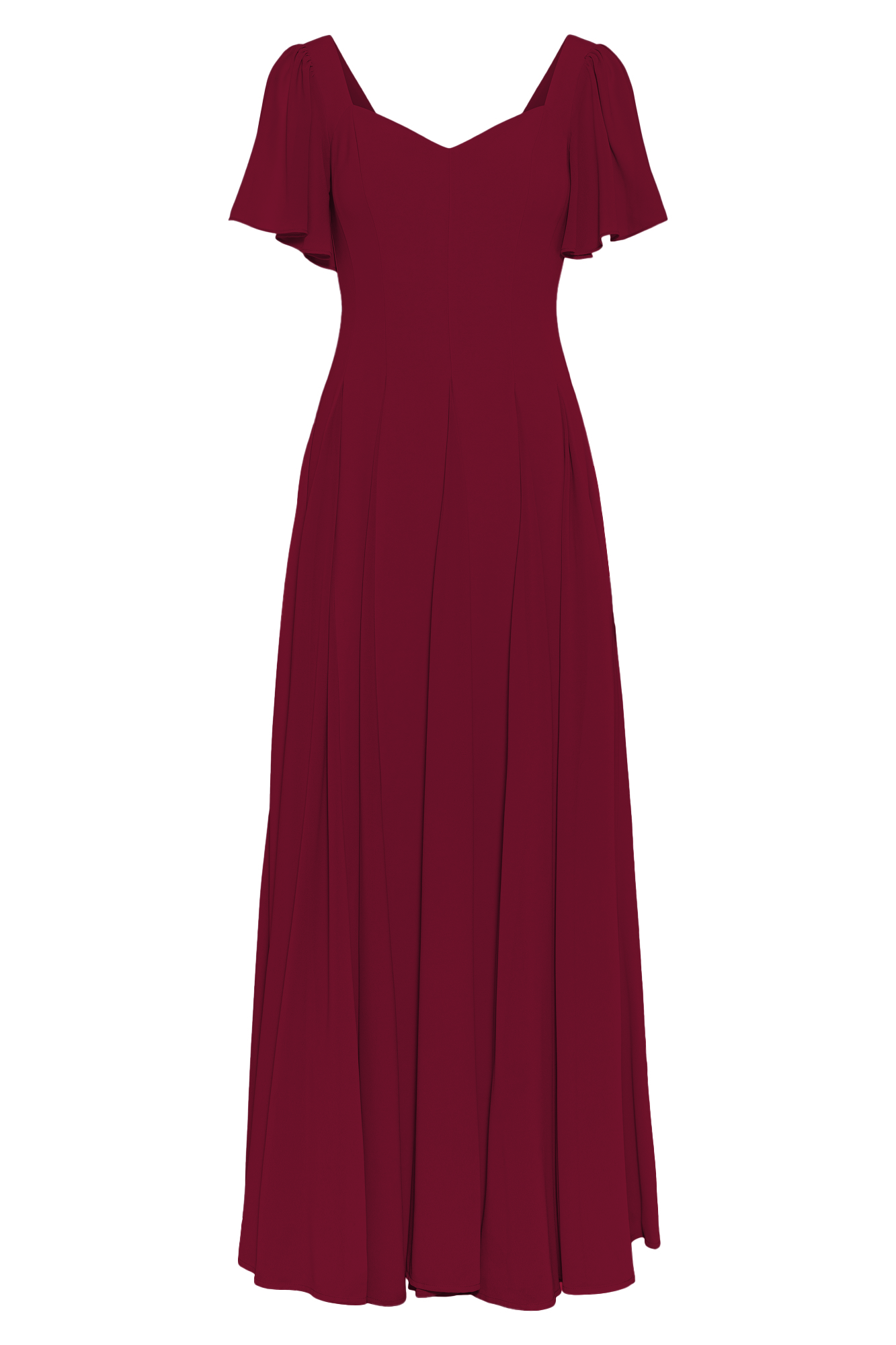 Alette Maxi Dress Flutter Sleeves Burgundy