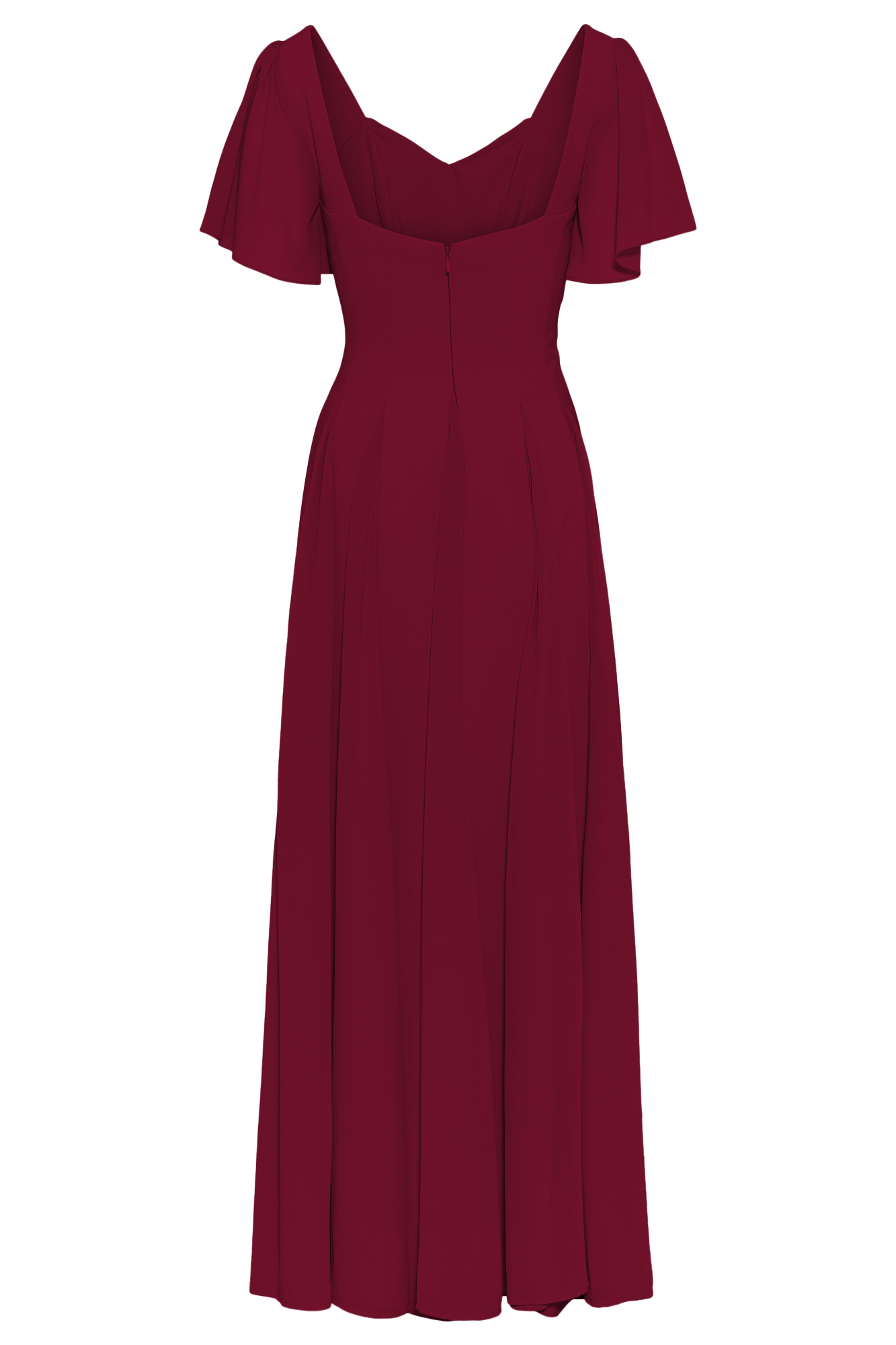 Alette Maxi Dress Flutter Sleeves Burgundy