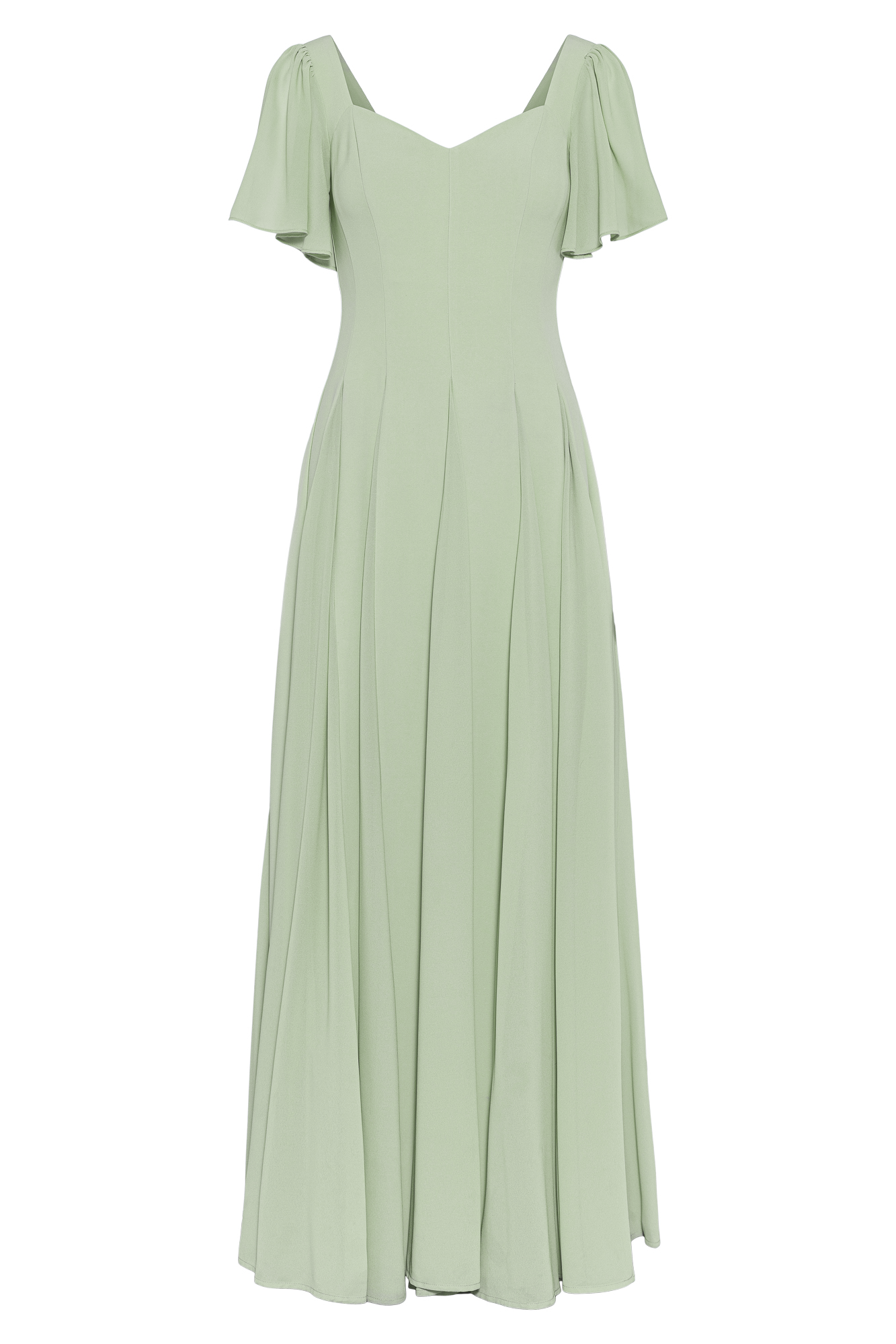 Alette Maxi Dress Flutter Sleeves Light Sage