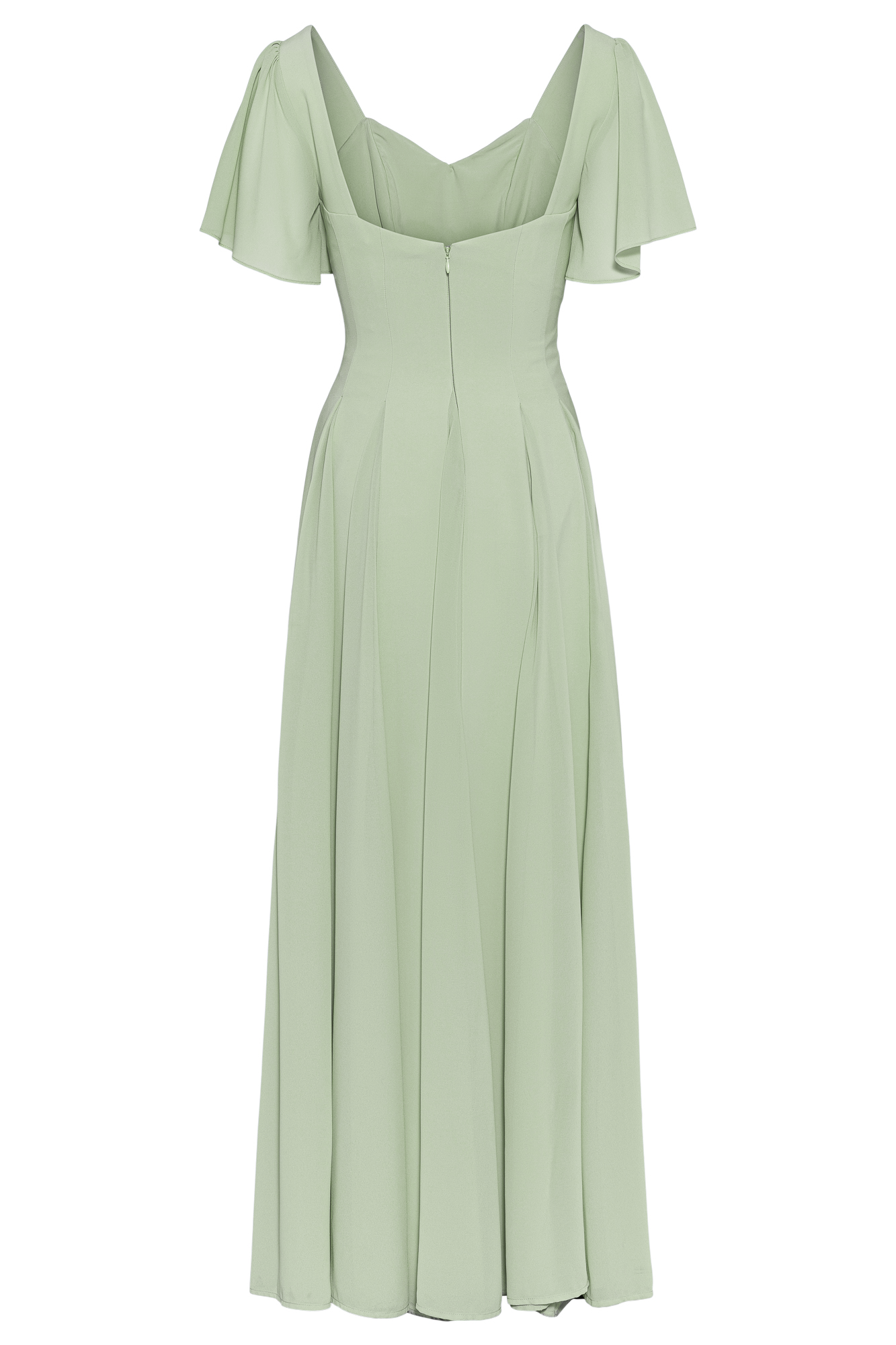 Alette Maxi Dress Flutter Sleeves Light Sage