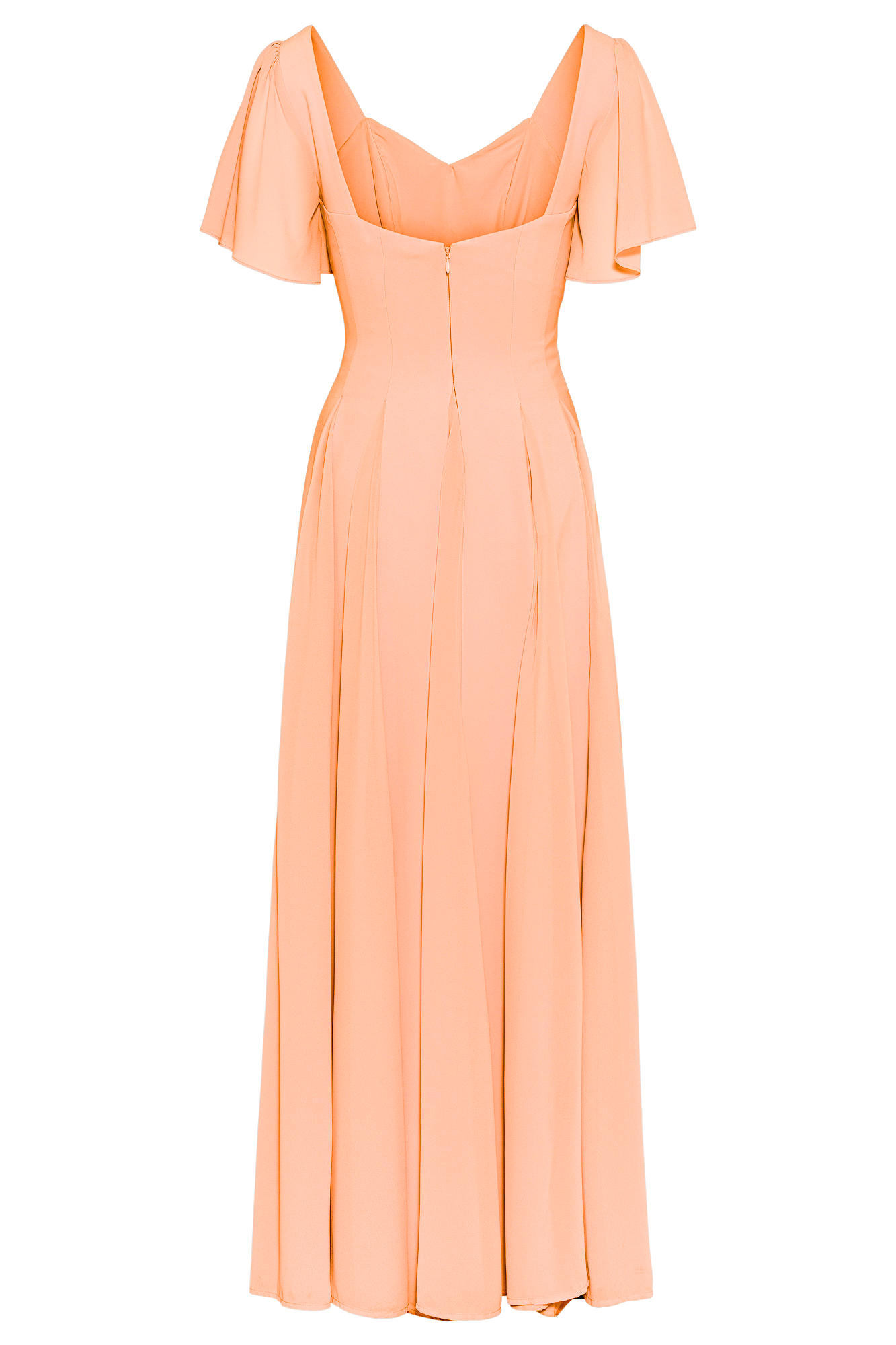 Alette Maxi Dress Flutter Sleeves Pastel Orange