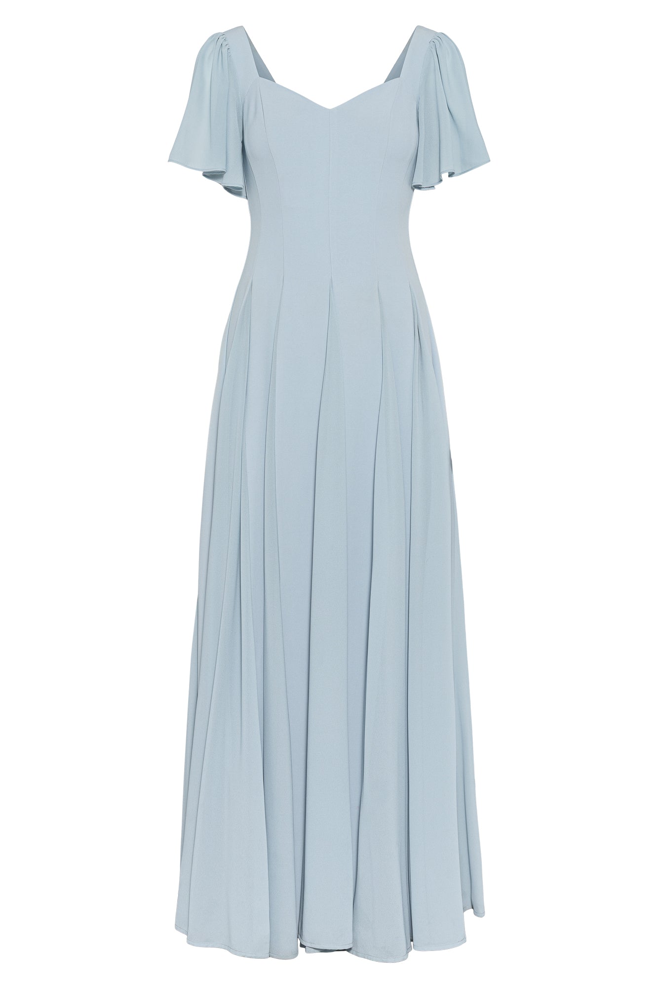 Alette Maxi Dress Flutter Sleeves Powder Blue