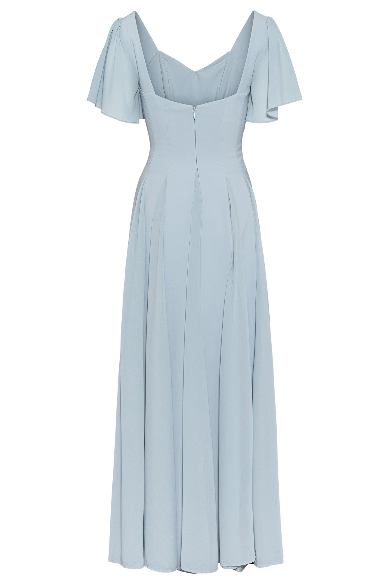 Alette Maxi Dress Flutter Sleeves Powder Blue