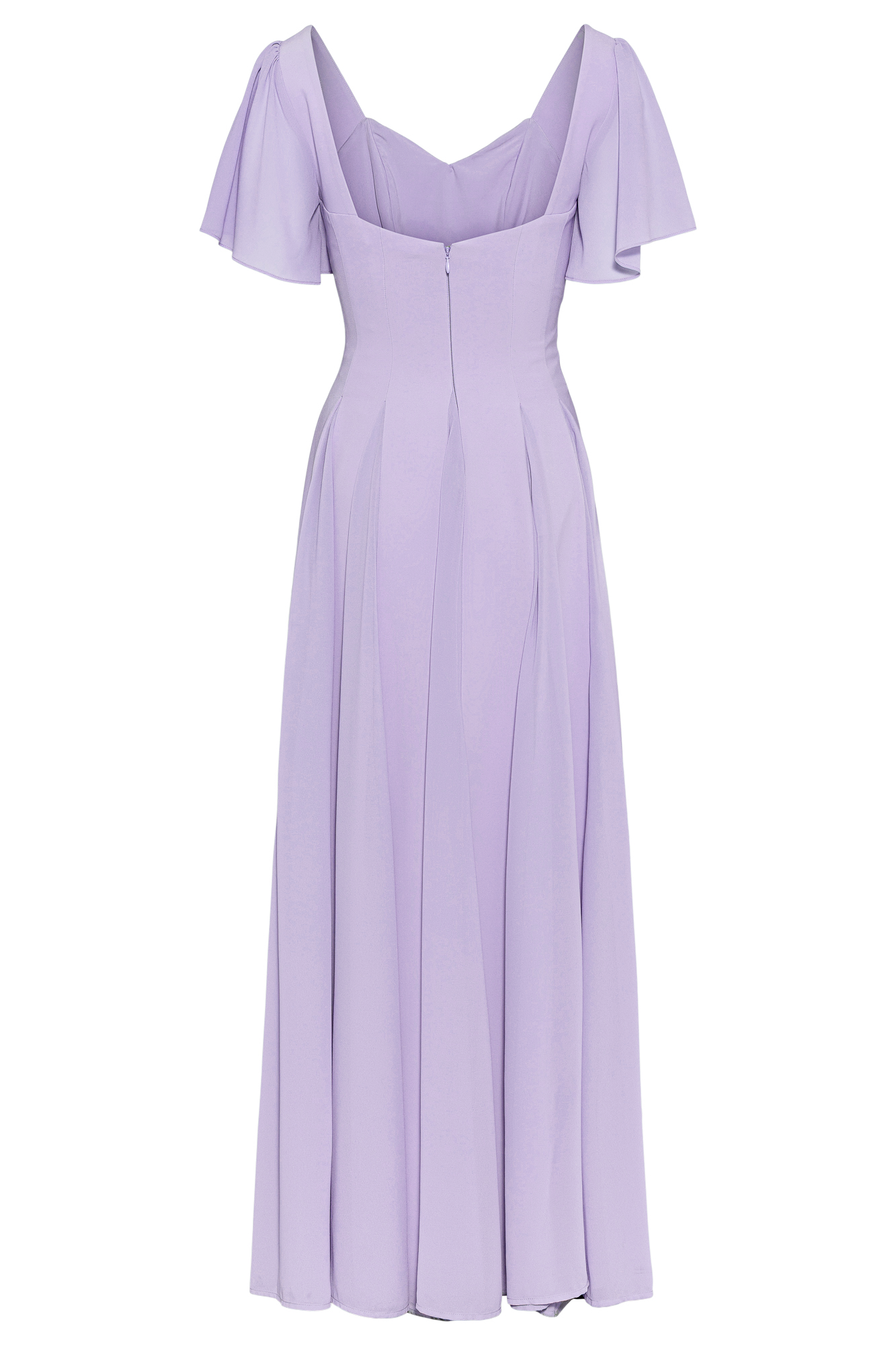 Alette Maxi Dress Flutter Sleeves Purple