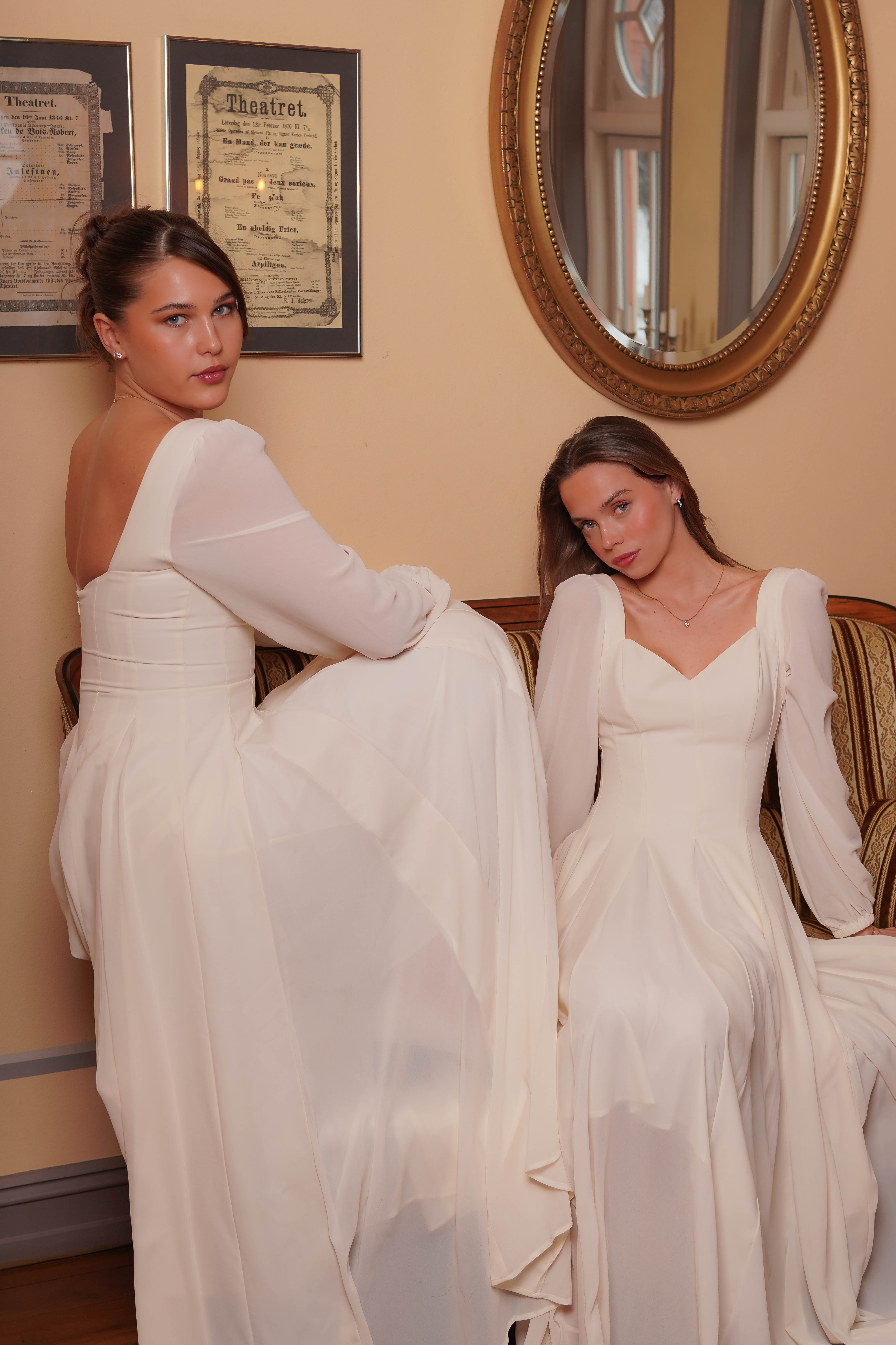 Alette Maxi Dress Long Sleeves – Ivory Bridal & Wedding Dress