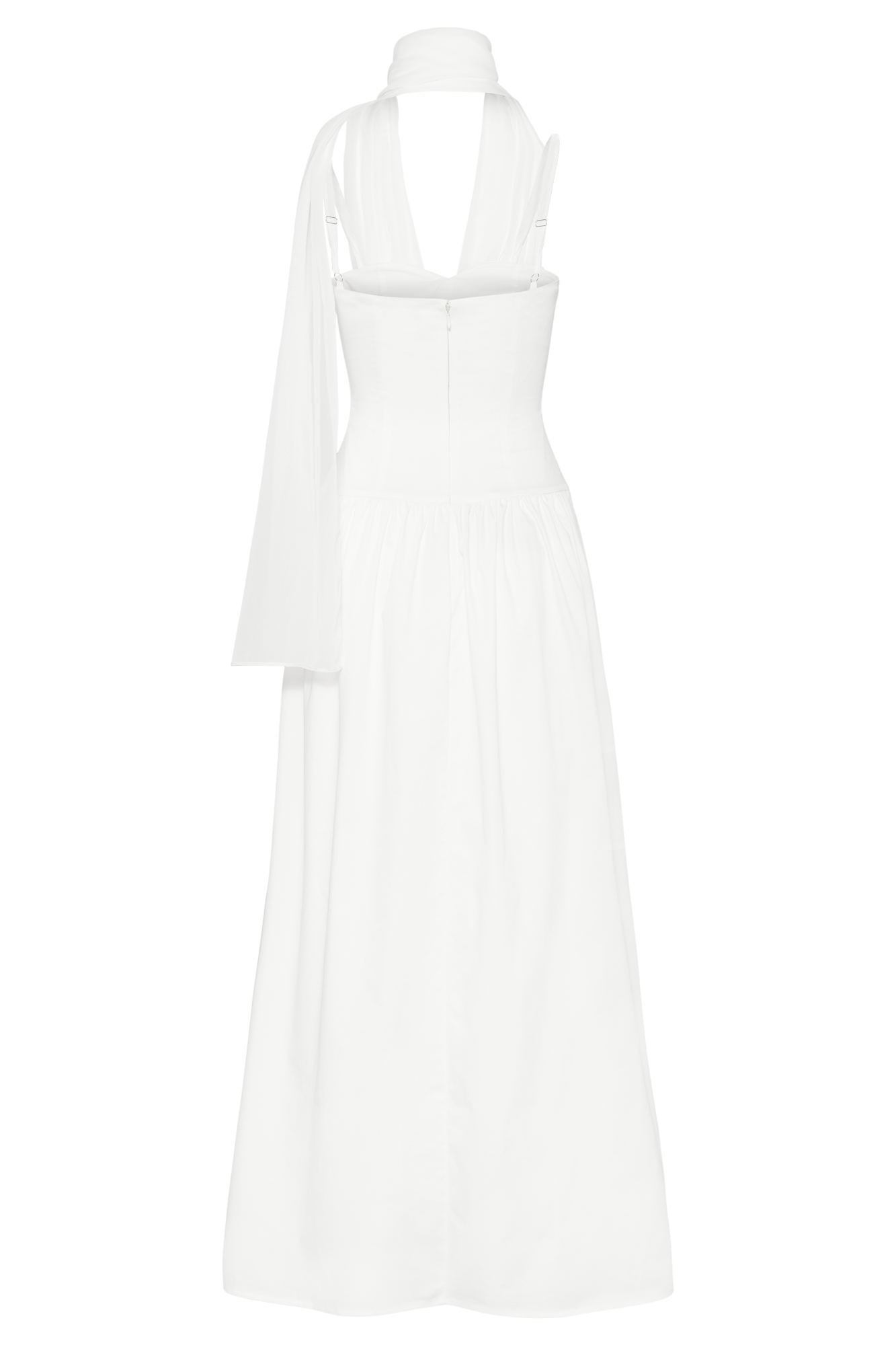 Vilja lett halter neck maxi dress white