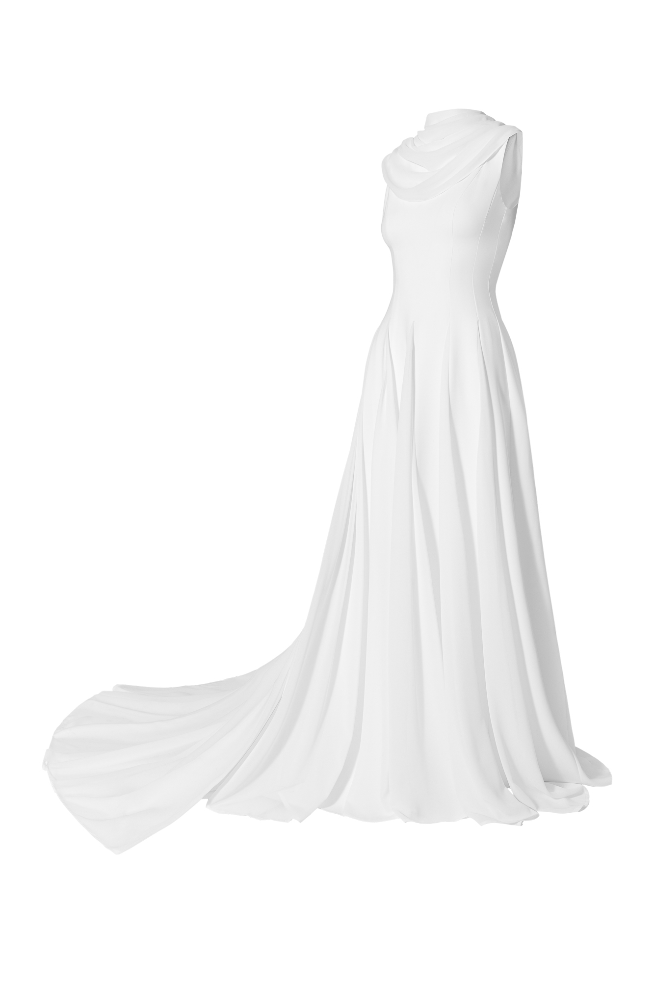 Frøya Bridal Maxi Dress with Train White