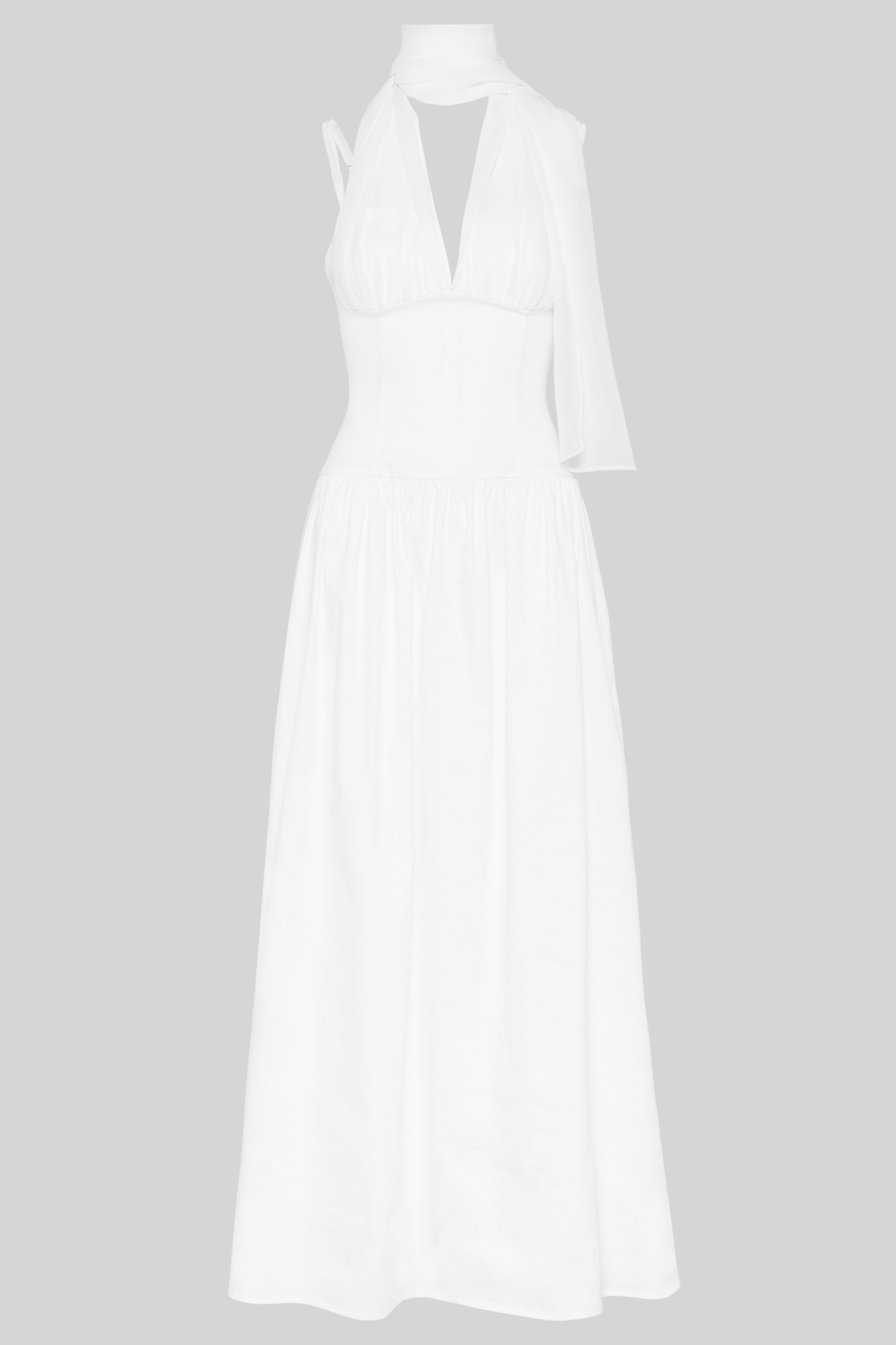 Vilja lett halter neck maxi dress white