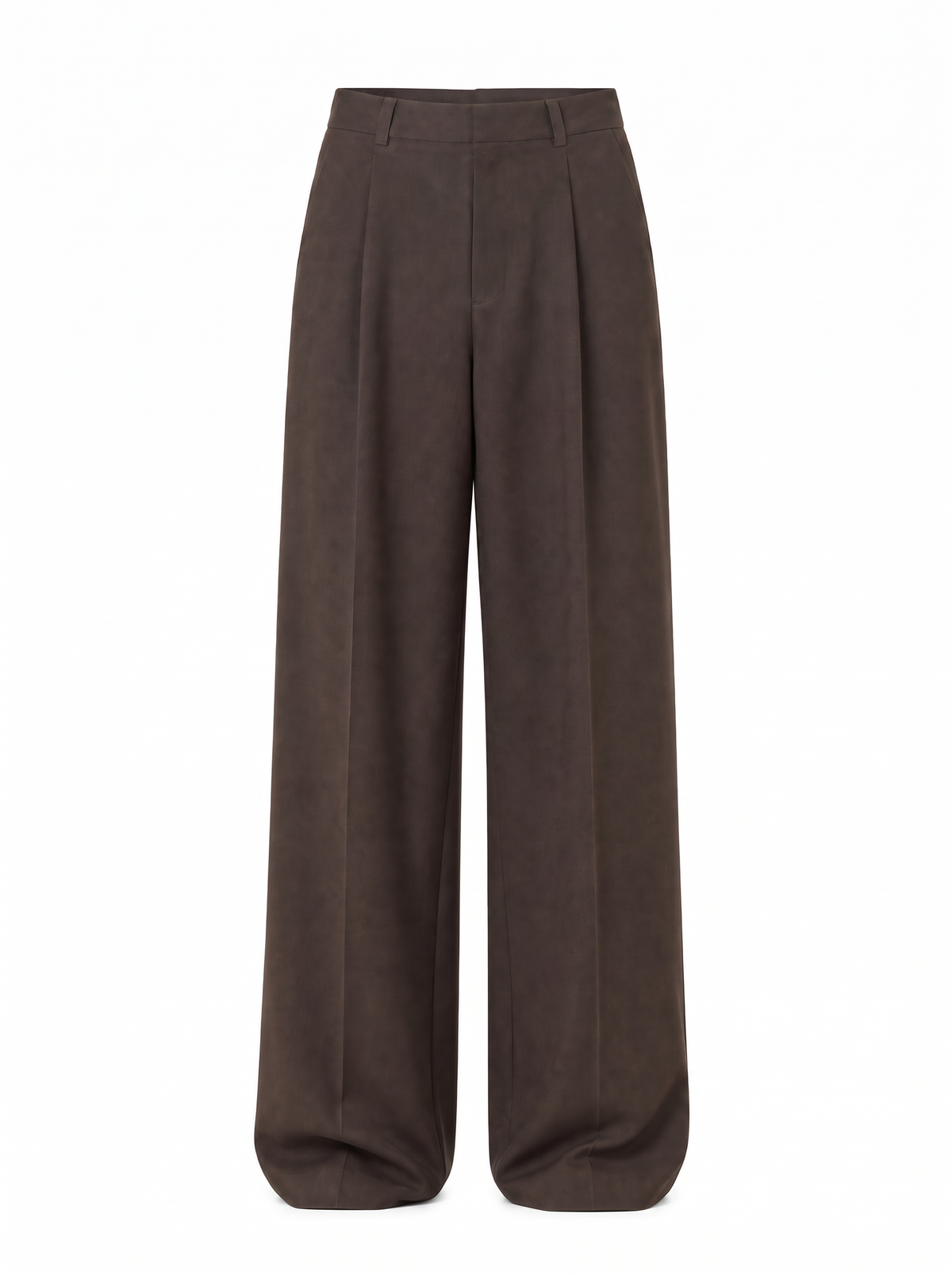 Kaja Low-Waisted Wide-Leg Tailored Trousers Chocolate Brown
