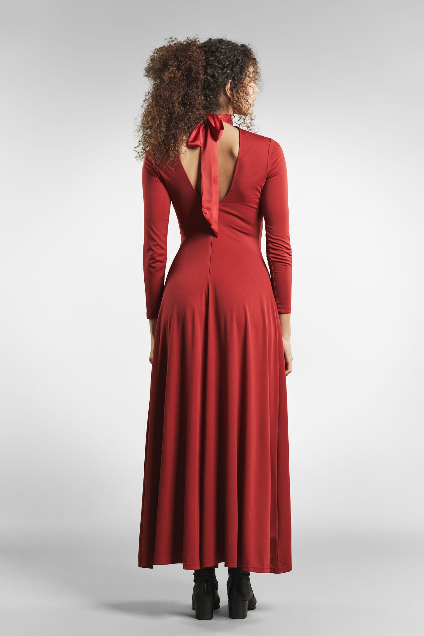 Tuva Turtleneck Maxi With Sleeves Red