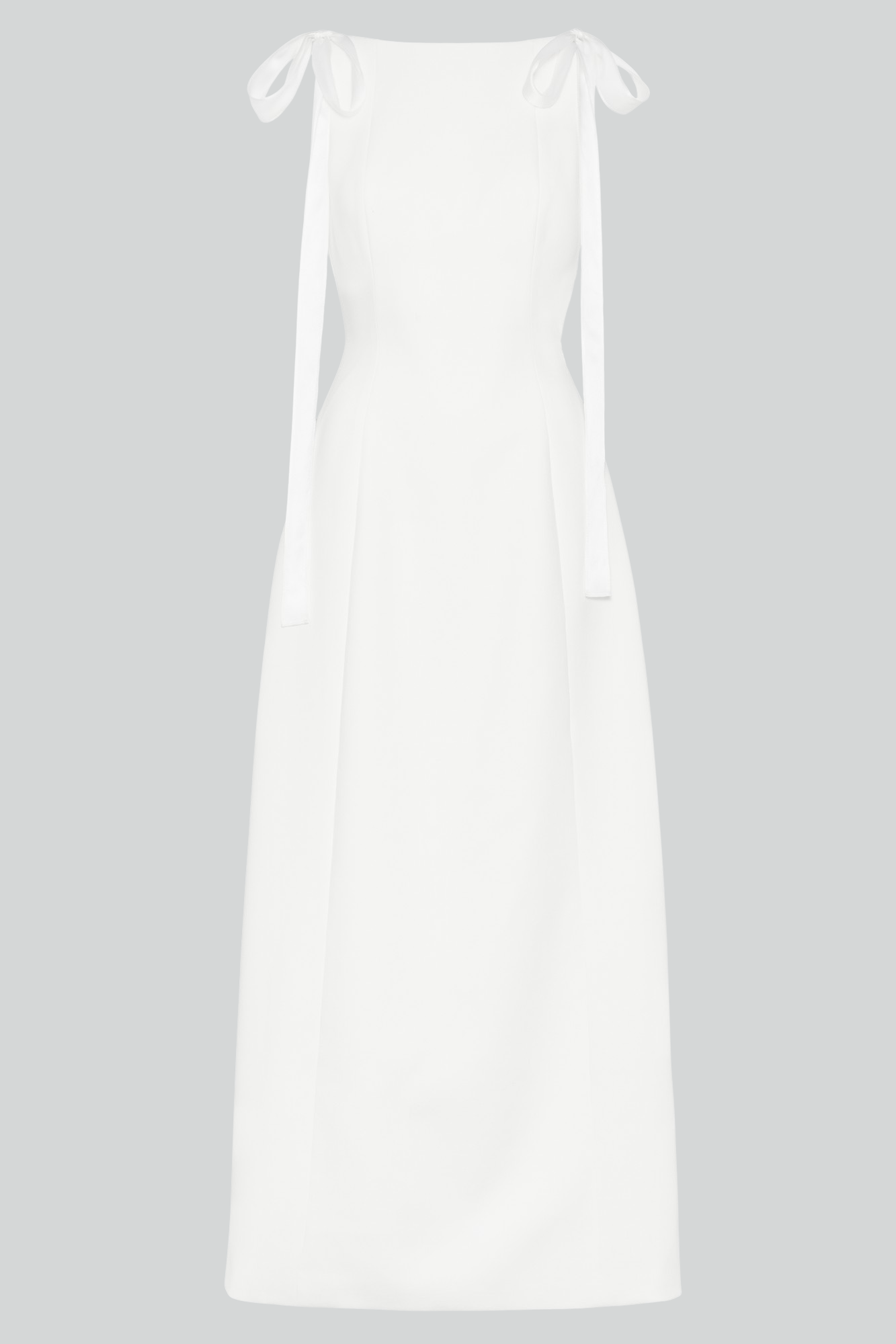 Olava forme ribbon-detail maxi dress off-white