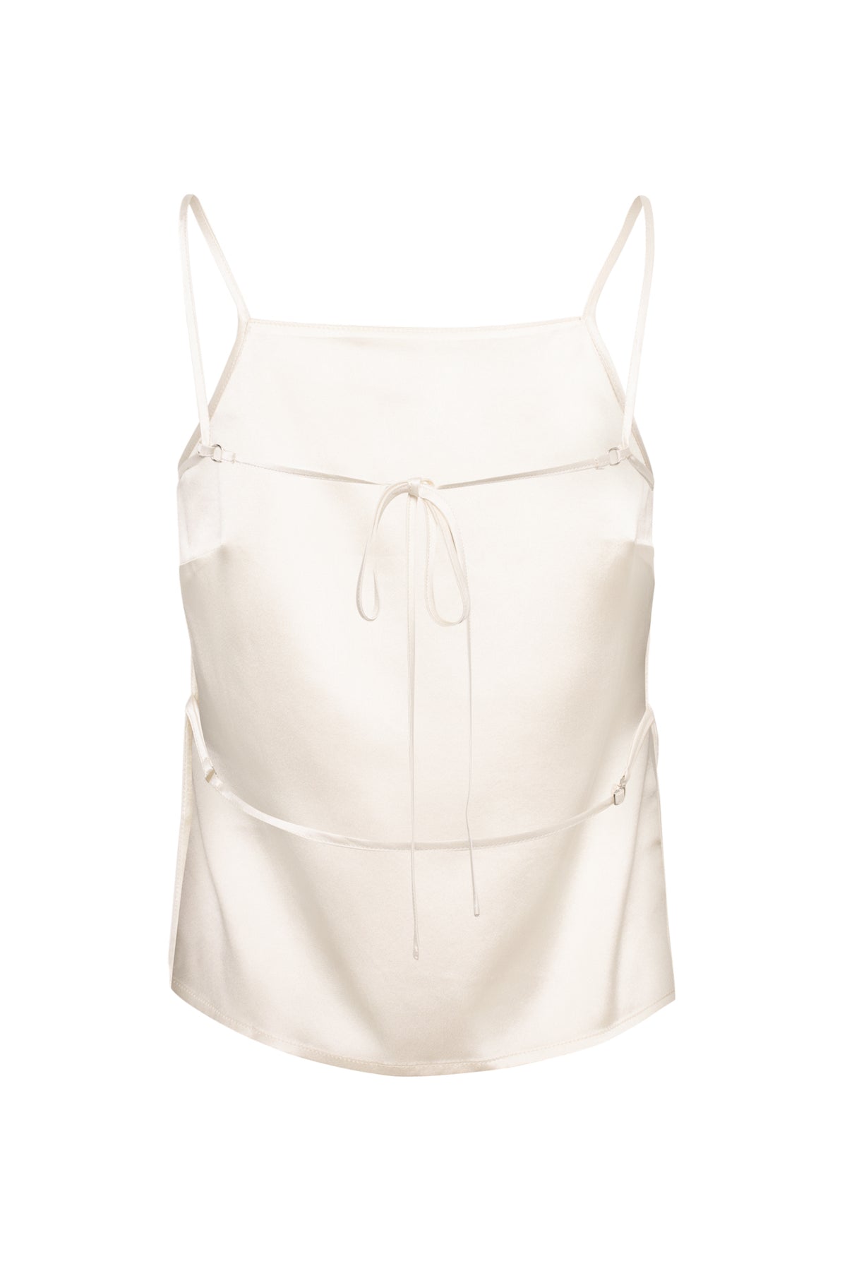 Linda Satin Tie-Back Camisole Top Ivory
