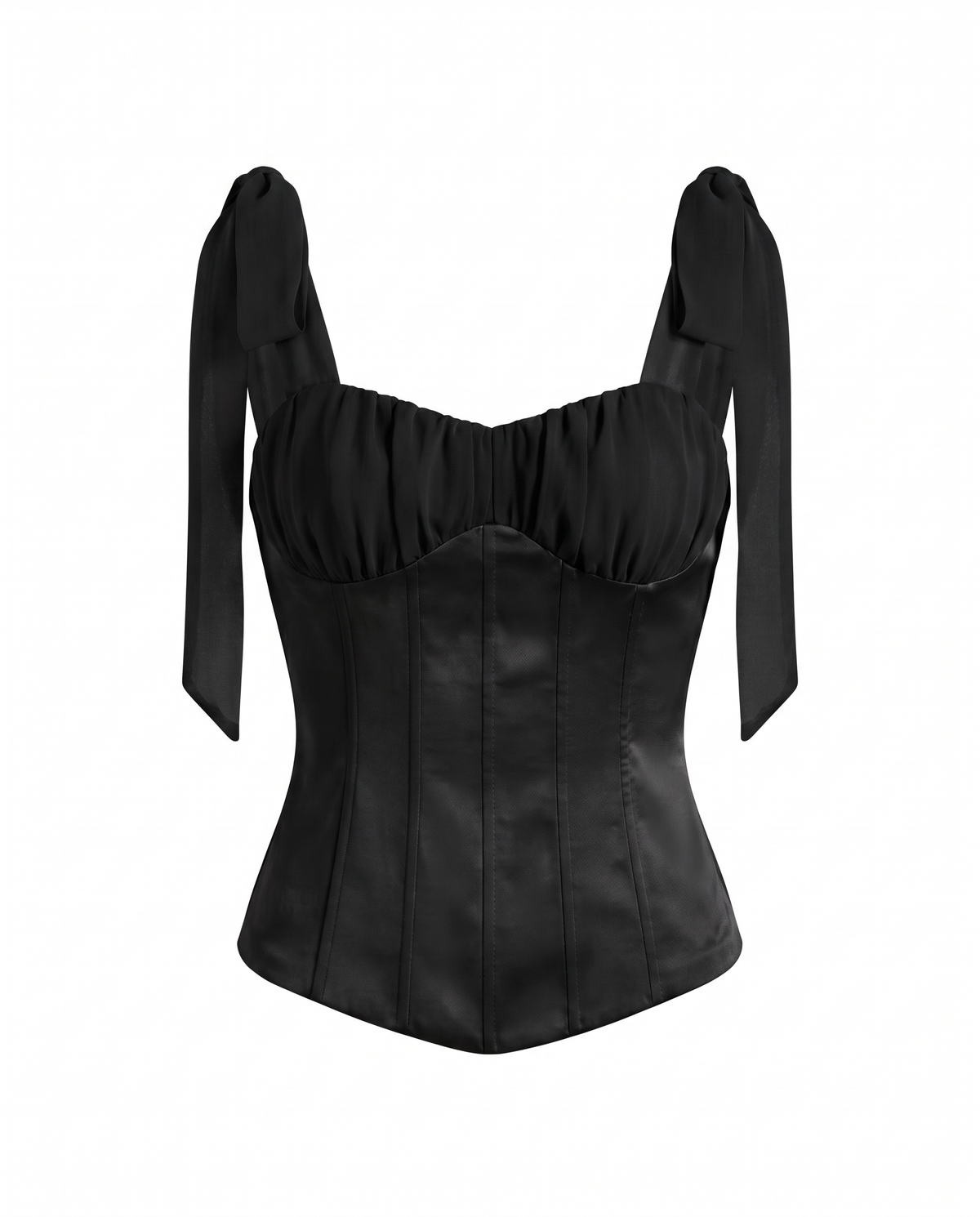 Nora Lace-Up Corset Top Black