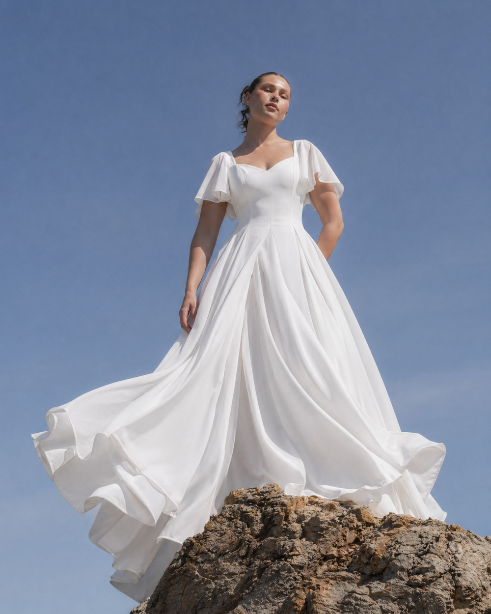 Alette Maxi Flutter Sleeve Dress White Bridal Dress Alette Maxi Flutter Sleeve Dress White Bridal Dress