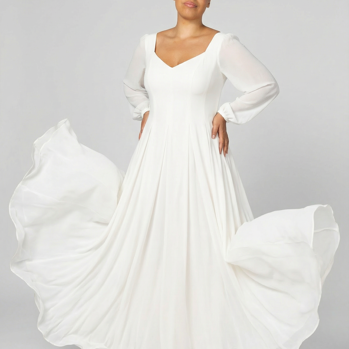 Alette Maxi Dress Long Sleeves White Bridal & Wedding Dress Alette Maxi Dress Long Sleeves White Bridal & Wedding Dress