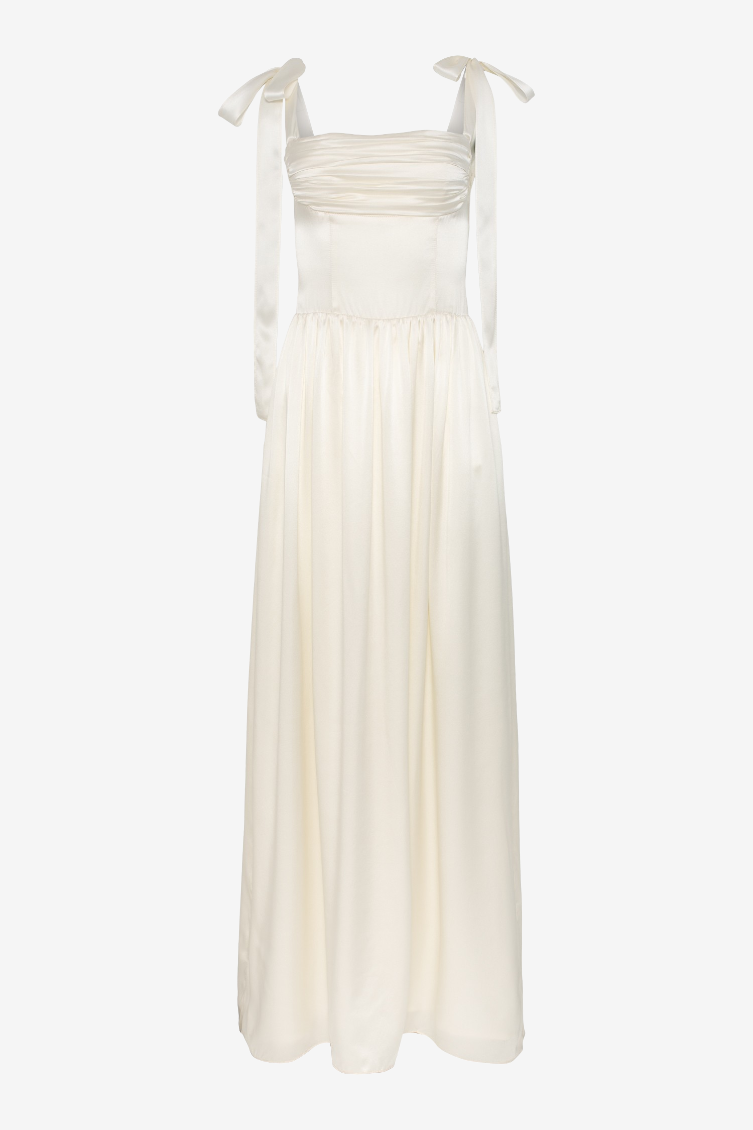 Elsa Maxi Dress Ivory Silk with Train
