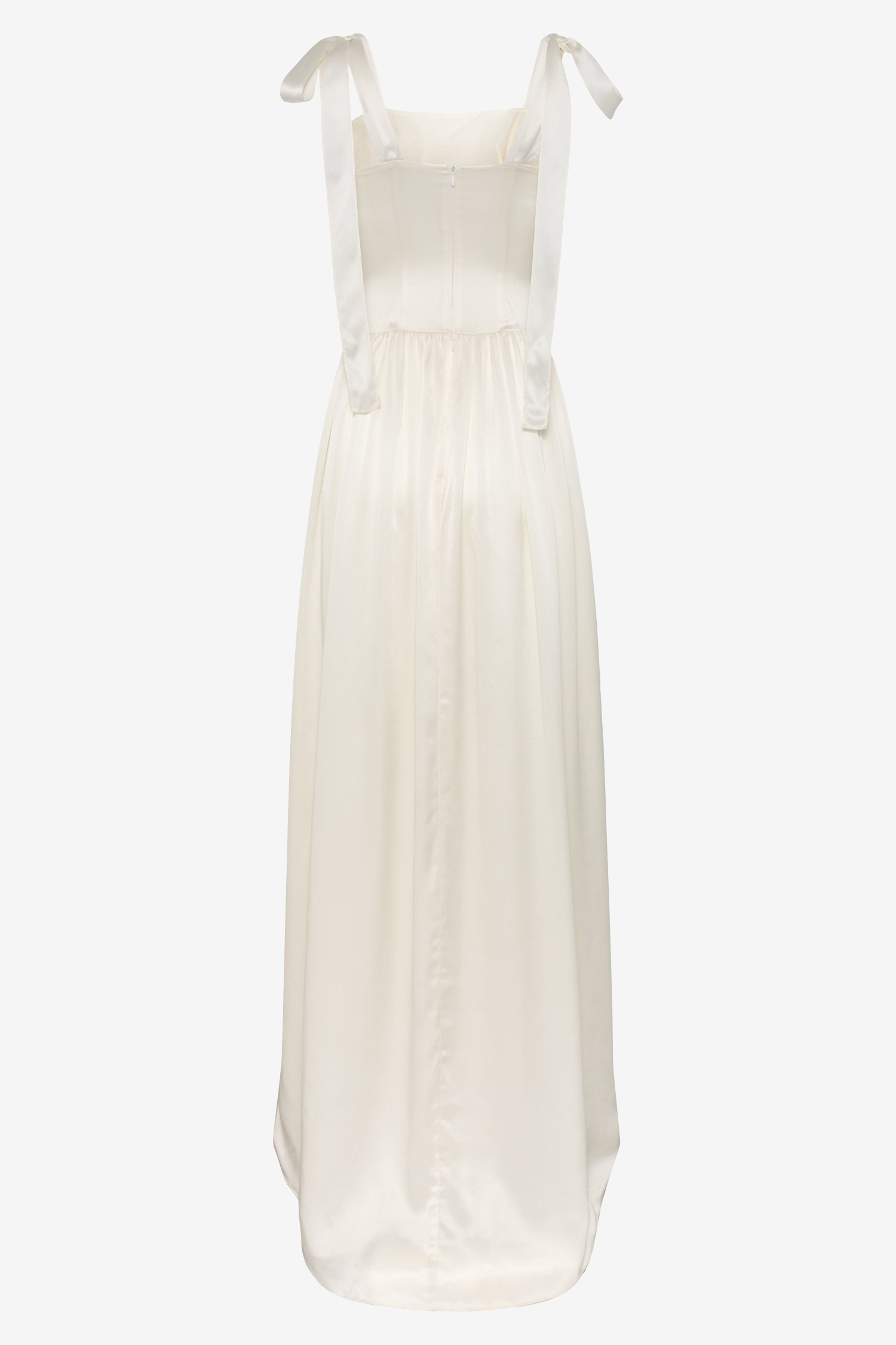 Elsa Maxi Dress Ivory Silk with Train