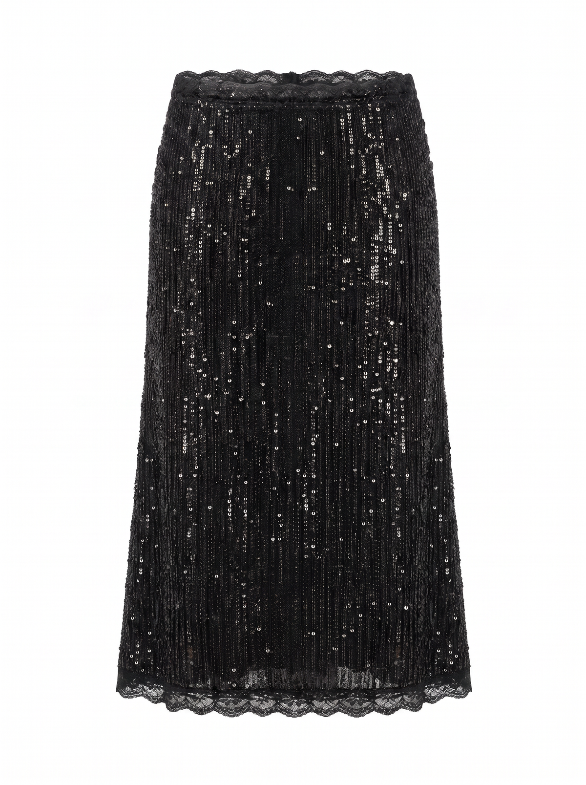 Helena Sequin Midi Skirt Black