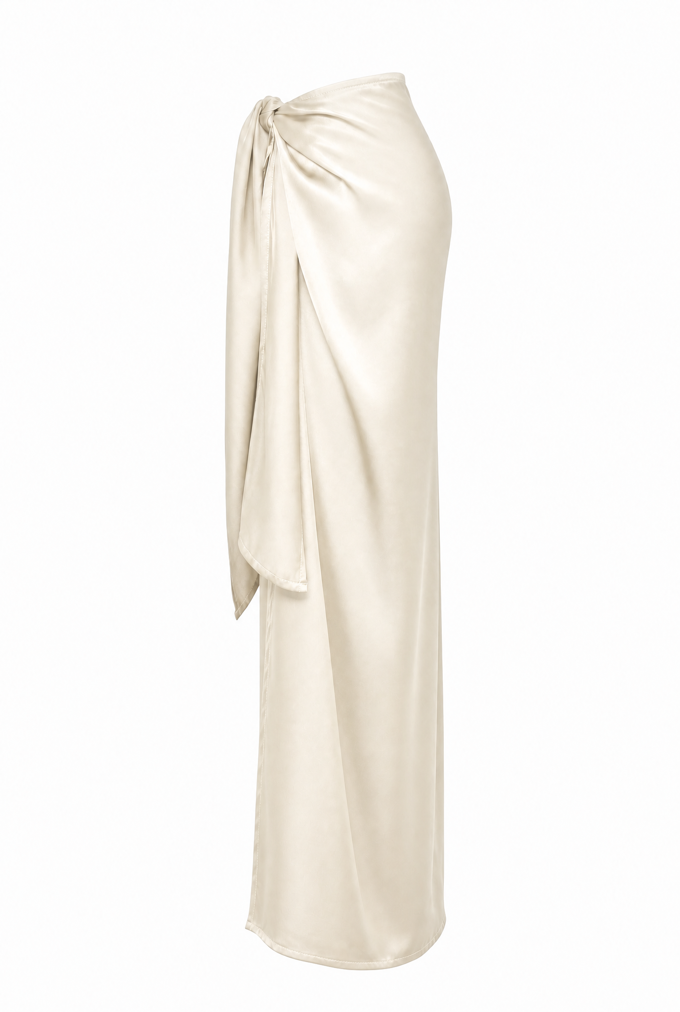 Helena Wrap Tie Silk Skirt Ivory