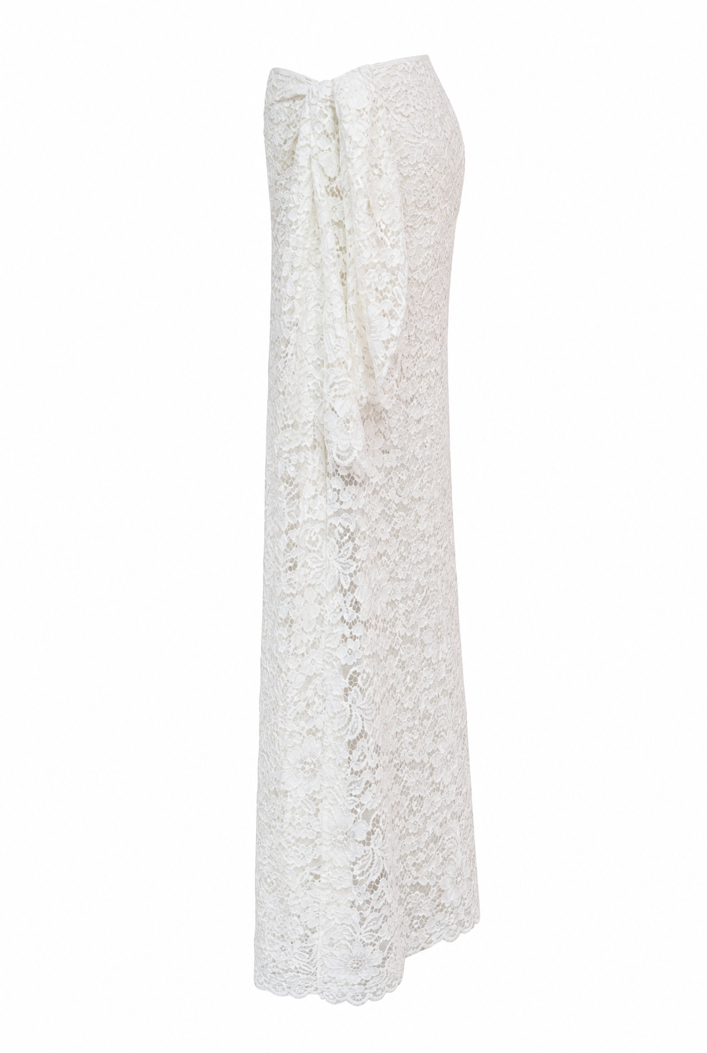 Helena Wrap Tie Lace Skirt White